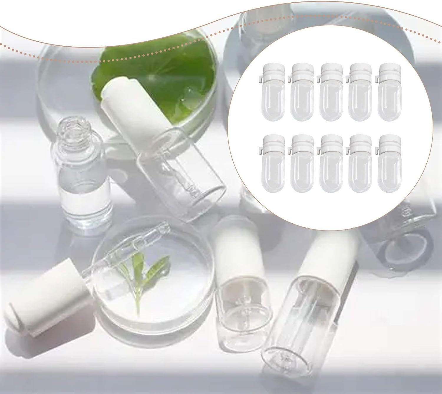 Perfk 10Pcs Small Dropper Bottle Sample Container 2Ml Travel Size Bottles Mini Cosmetic Sample Bottle for Hair Oil Toner Toiletries