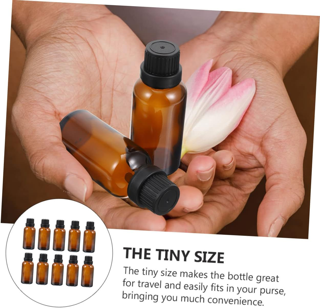 Beavorty 10Pcs Essential Oil Glass Bottles Perfume Container for Aromatherapy Massage Oils Cosmetics View for Easy Filling and Tracking image number 2