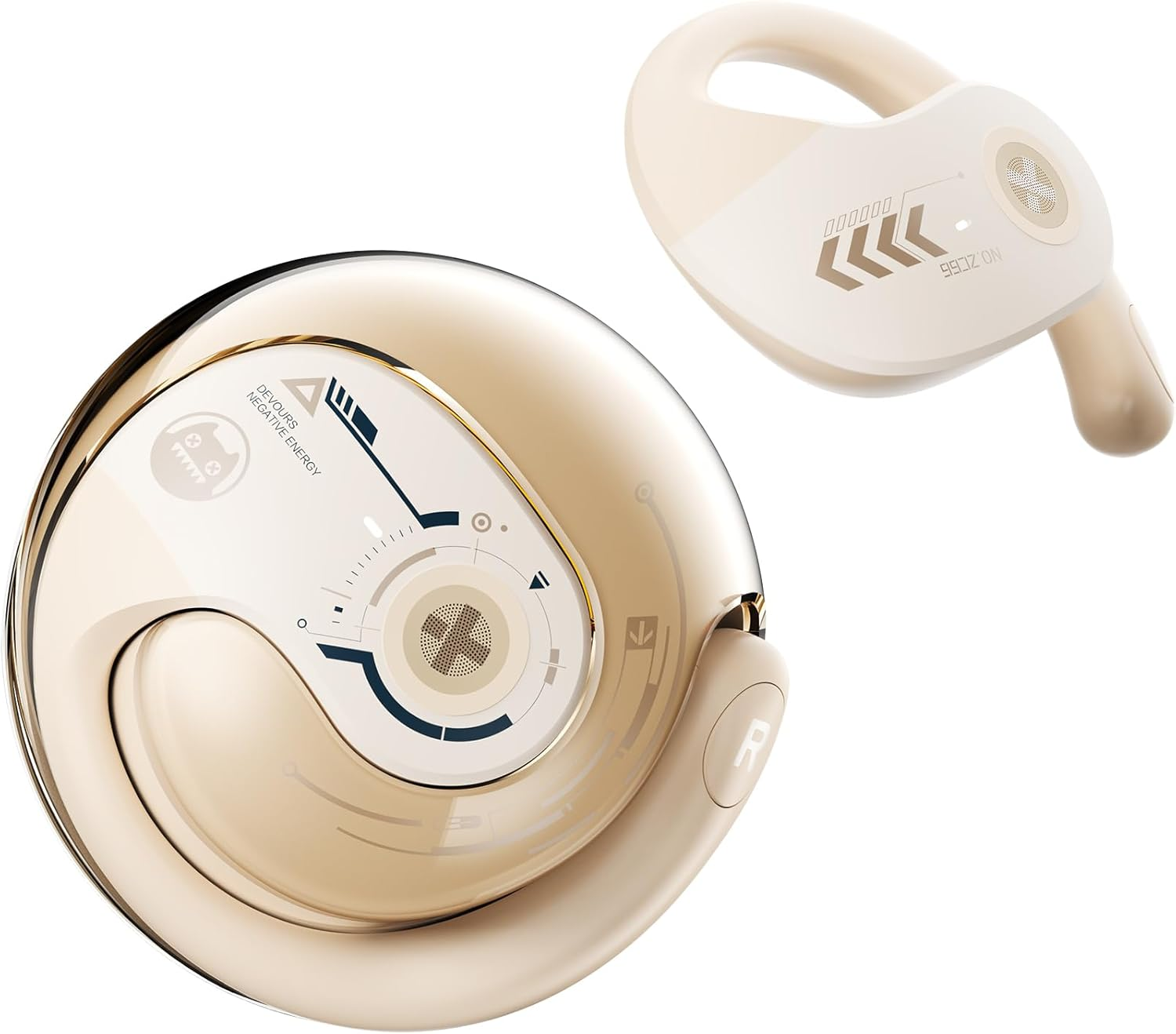 Zombies CAT Open Ear Headphones, Wireless Bluetooth 5.3 Headphones with Microphone for Clear Calls, Special Lanyard, IPX5, Waterproof Headphones for Sports Training, B7 White image number 5