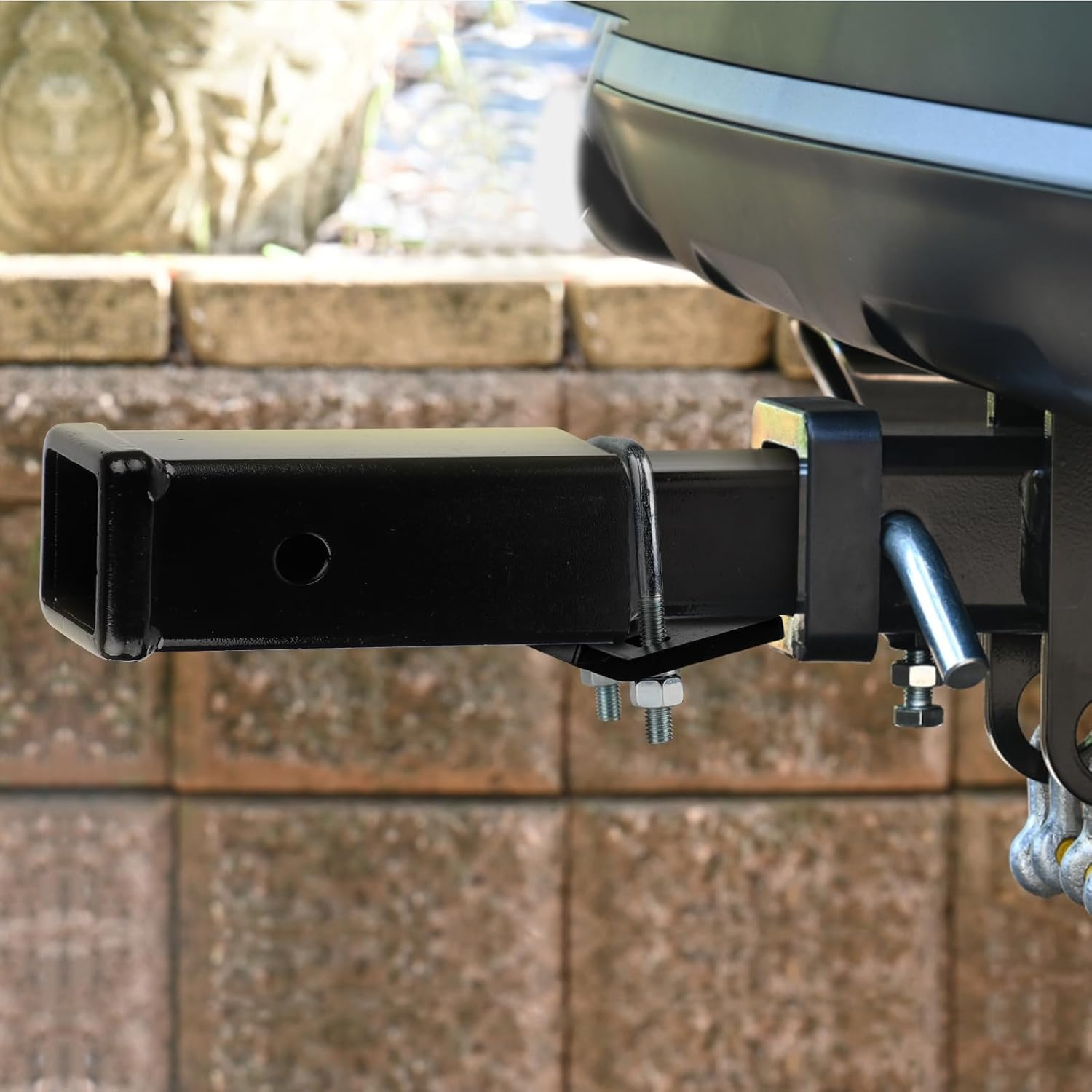 CPROSP 12'' Trailer Hitch Extension with Hitch Tightener anti Rattle Stabilizer, Fits for 2" Receiver Tube Tow Bar Steel Shank Heavy Duty 6000 Lbs, Hitch Extender with 5/8'' Pin Hole image number 1