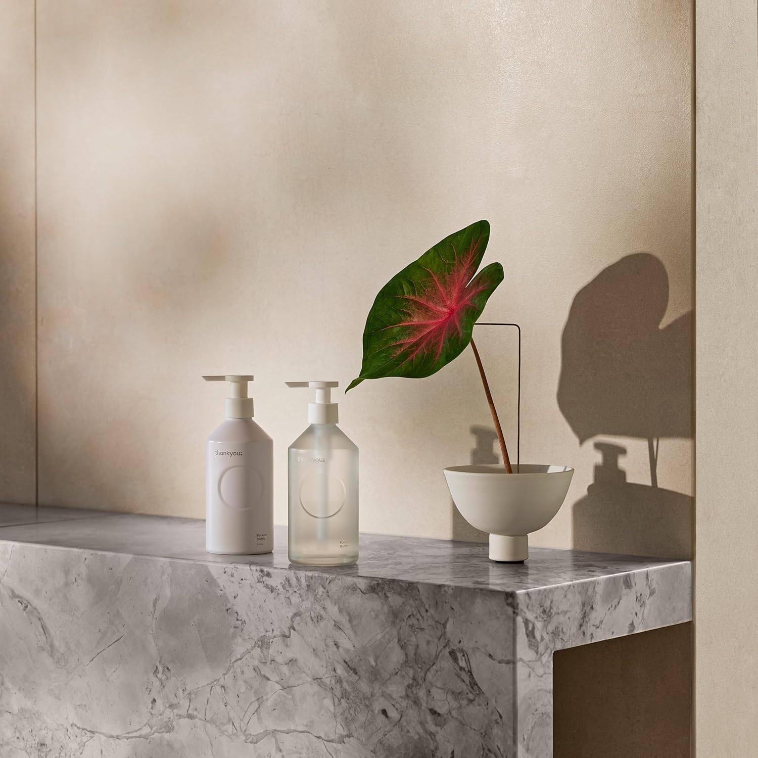 Thankyou Forever Bottle, White Aluminium. 500Ml 1X Empty Refillable Bottle with Pump image number 5