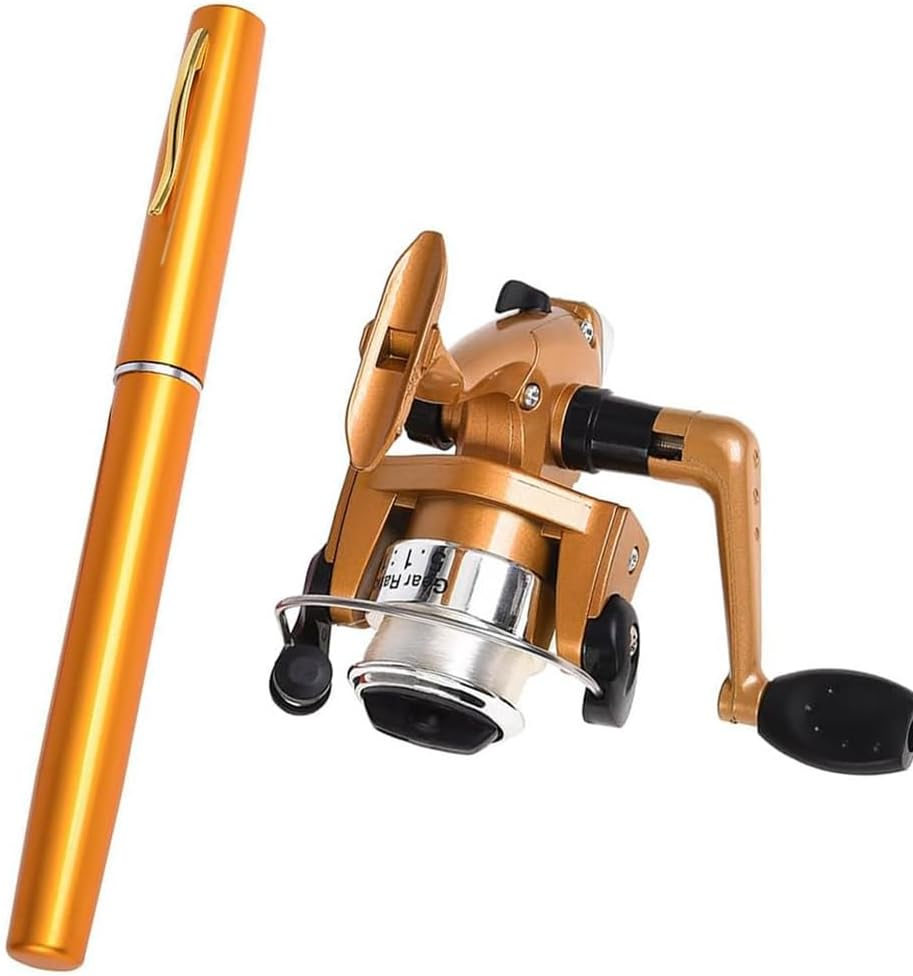 Fishing Rod Reel Combo, Mini Pen Fishing Pole Kit Telescopic Fishing Rod Spinning Reel Combo Kit