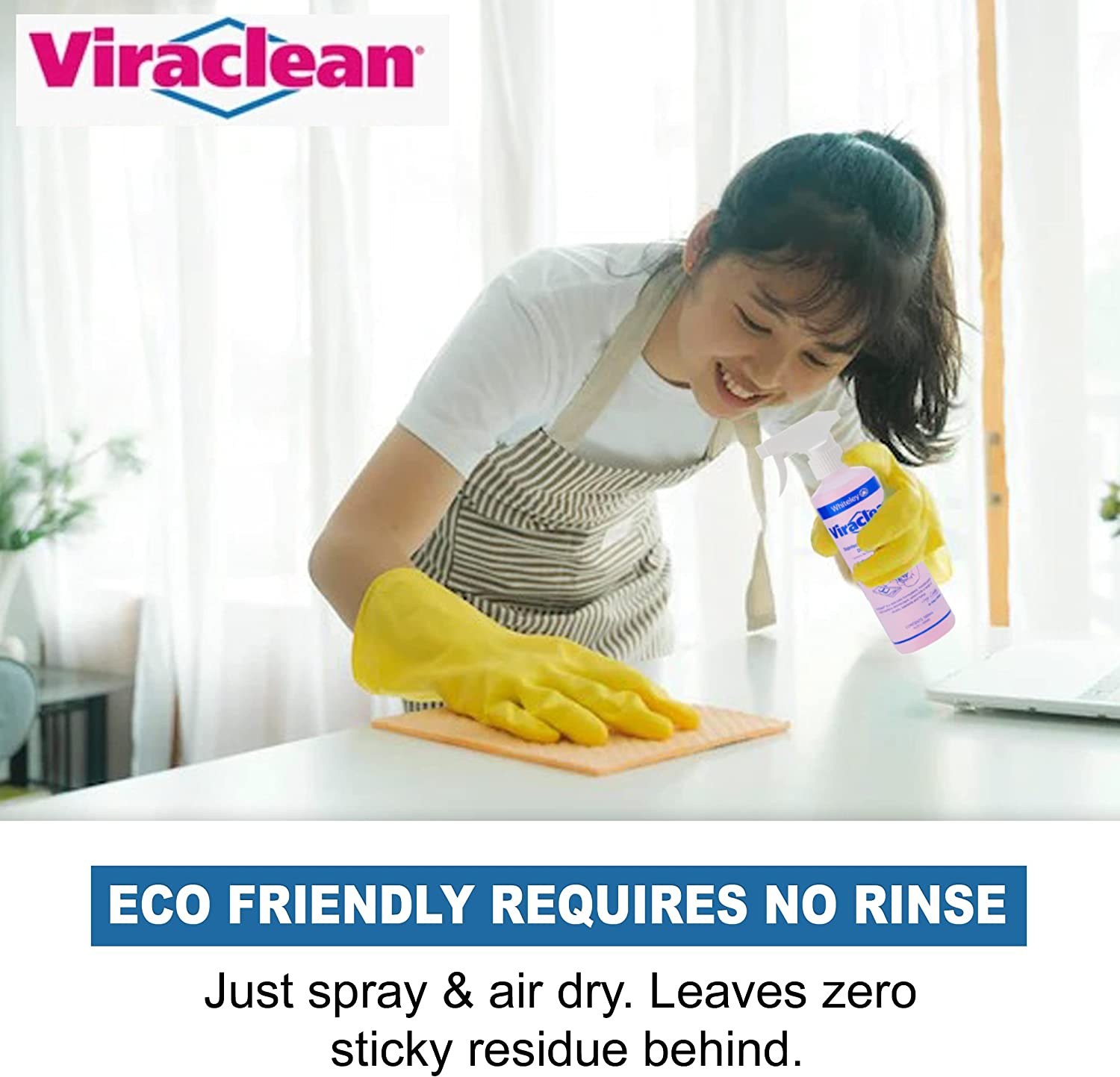 Whiteley Corporation Viraclean All Purpose Disinfectant Spray - Kills 99.9% of Germs and Eliminates Odors -Cleansmart Hospital Grade Disinfectant of Viruses and Bacteria,Tga Registered, 500 Ml image number 3