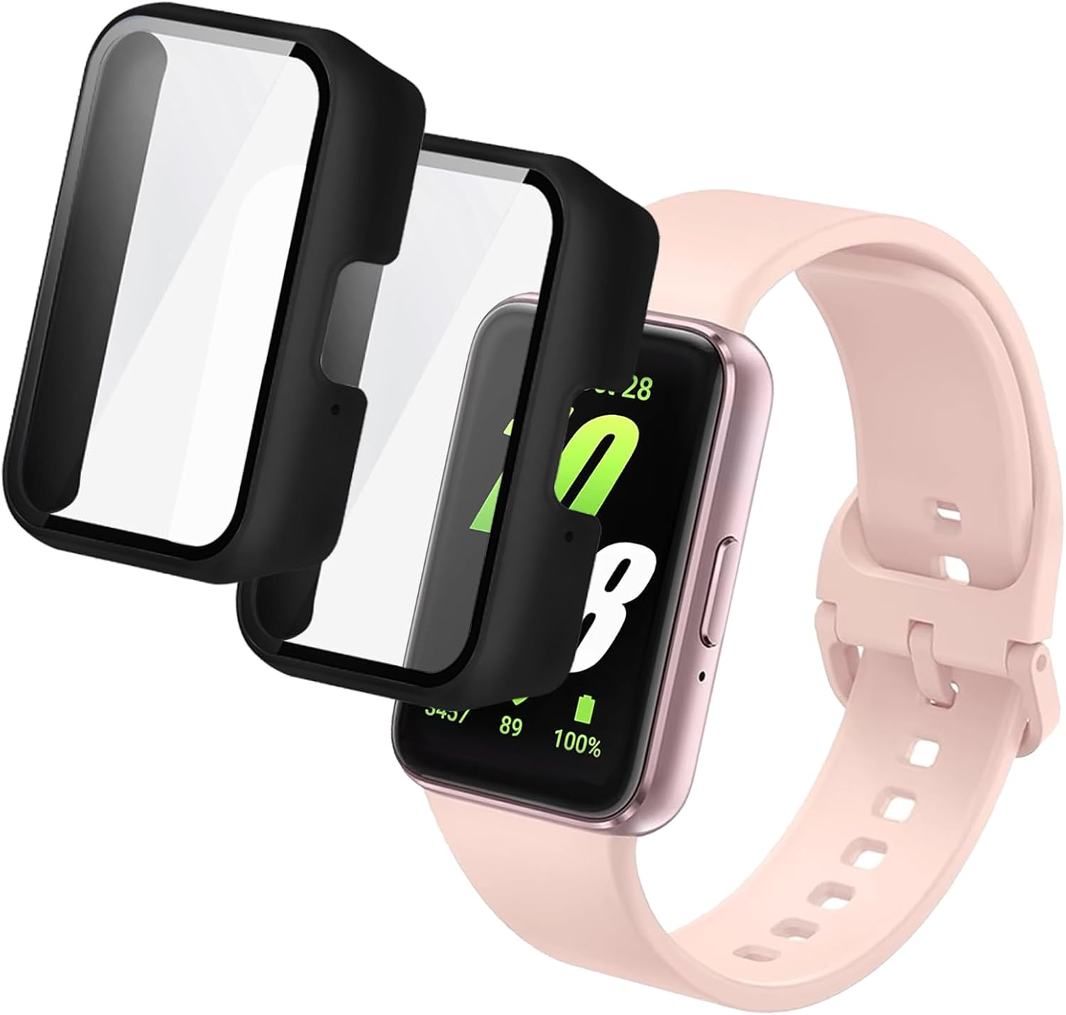 [2 Pack] Hard PC Cases for Samsung Galaxy Fit 3 Cases, Full Coverage All-Around Protective Bumper Cover for Galaxy Fit 3 Screen Protector Case Accessories