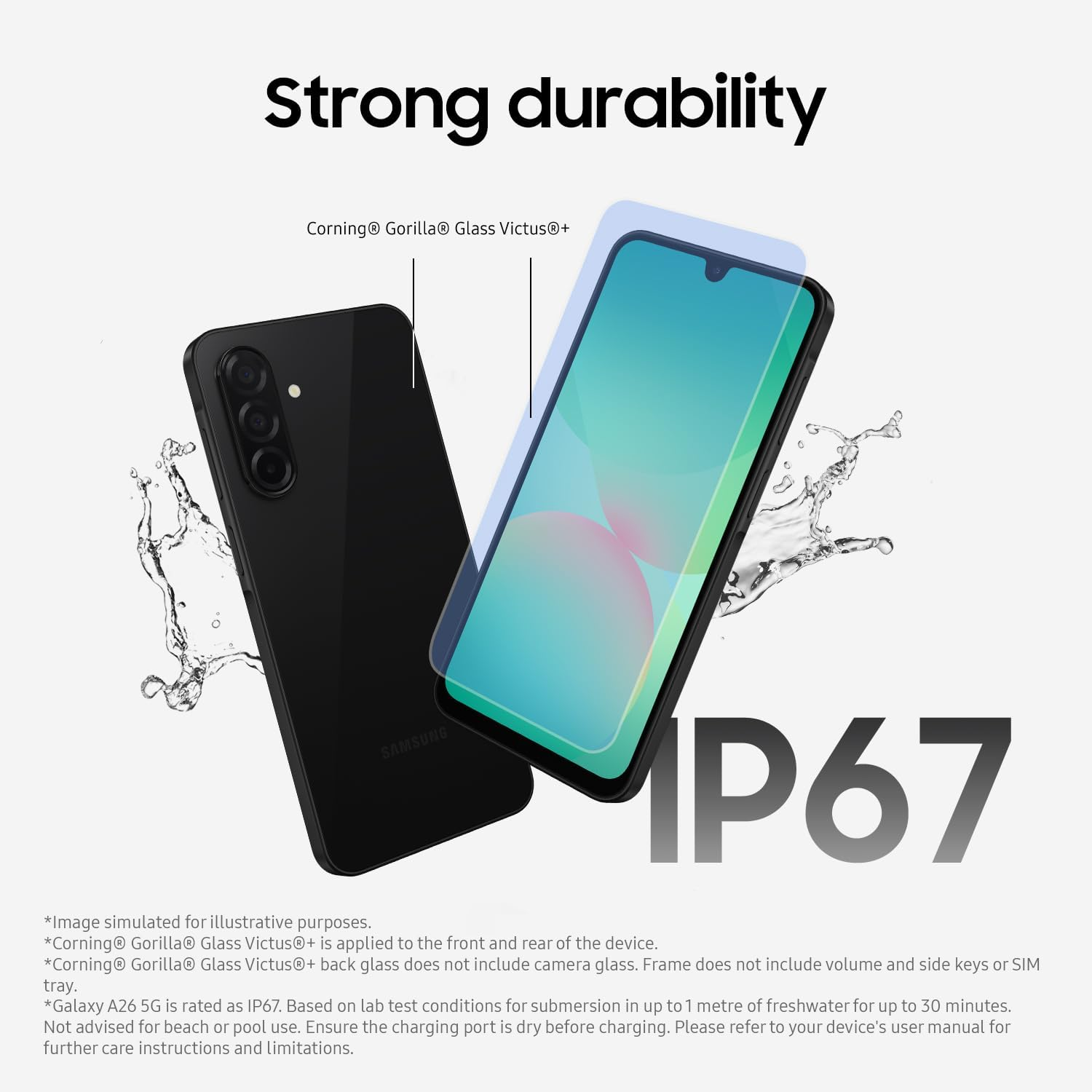 Samsung Galaxy A26 [AU Version] 5G a Series Mobile Phone, Awesome Intelligence, 128GB Storage, 6.7'' Display, Strong Durability, Super Fast Charging, Black image number 3