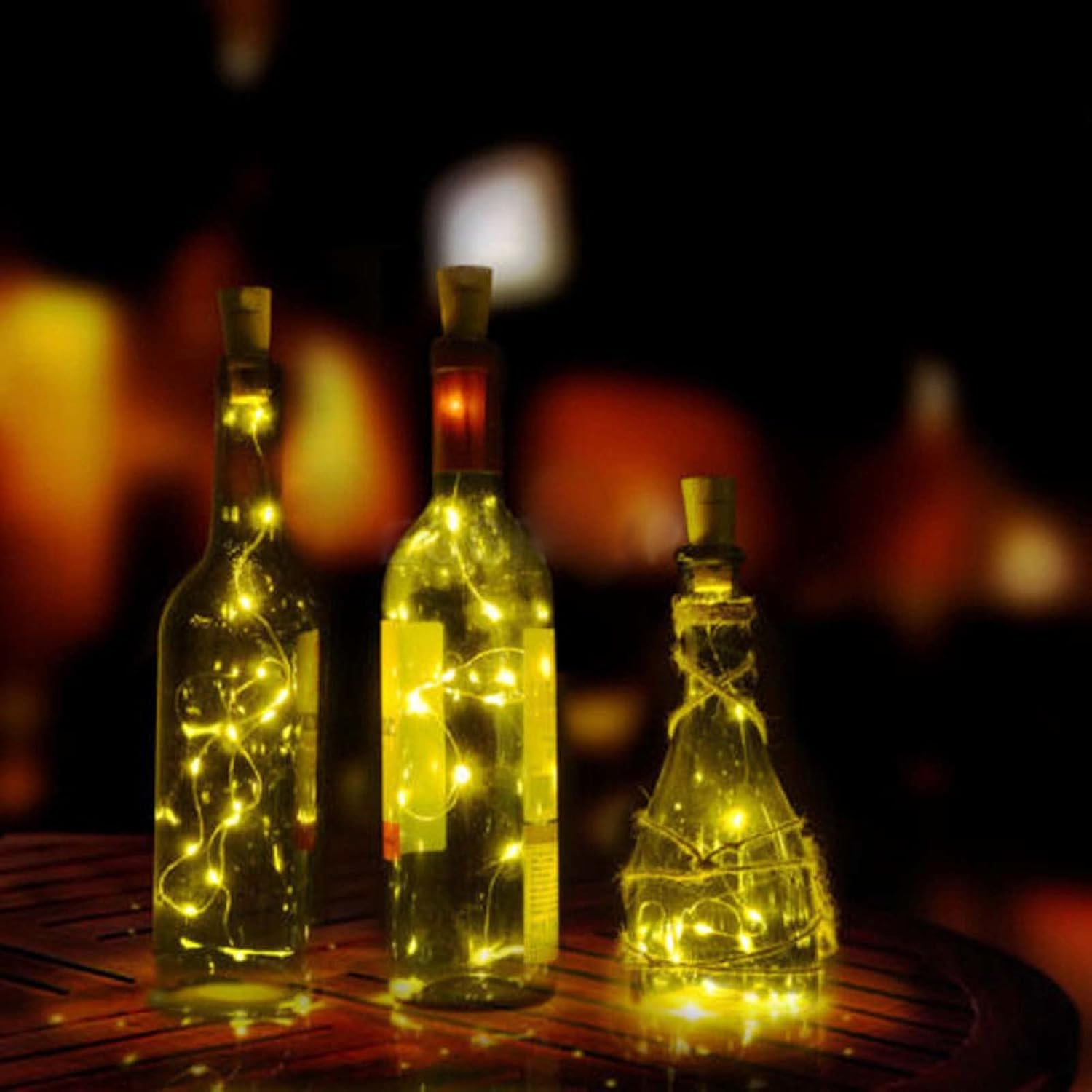Zzhugyin Wine Bottle Lights with Cork Lights, 20 LED Waterproof Outdoor Fairy String Light, DIY Bedroom Party Wedding Christmas (Warm Light-2Pack) image number 4