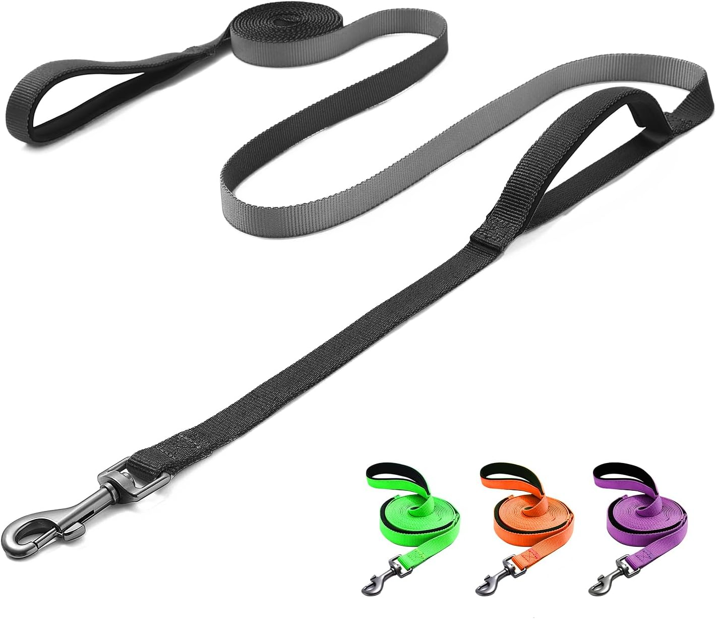Demigreat Recall Lead for Dogs, 1.5 M / 3 M / 5 M Robust Long Dog Lead Reflective Training Lead with Padded Handle and Hand Strap, Training Lead for Small to Large Dogs
