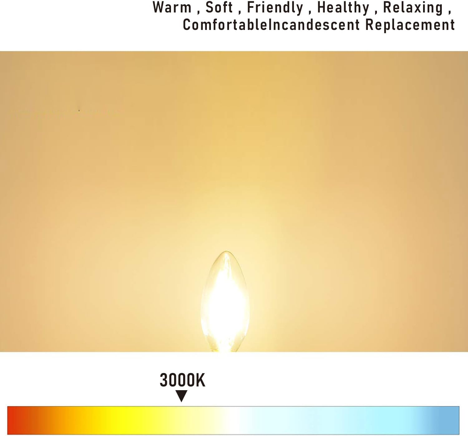 FEILEMAN E14 LED Light Bulbs 7W, Small Edison Screw Candle Bulb for Chandeliers, Super Bright 1055LM 3000K, Replaces 70W Halogen Bulbs, Classic Filament, Non-Dimmable, 6-Pack image number 5