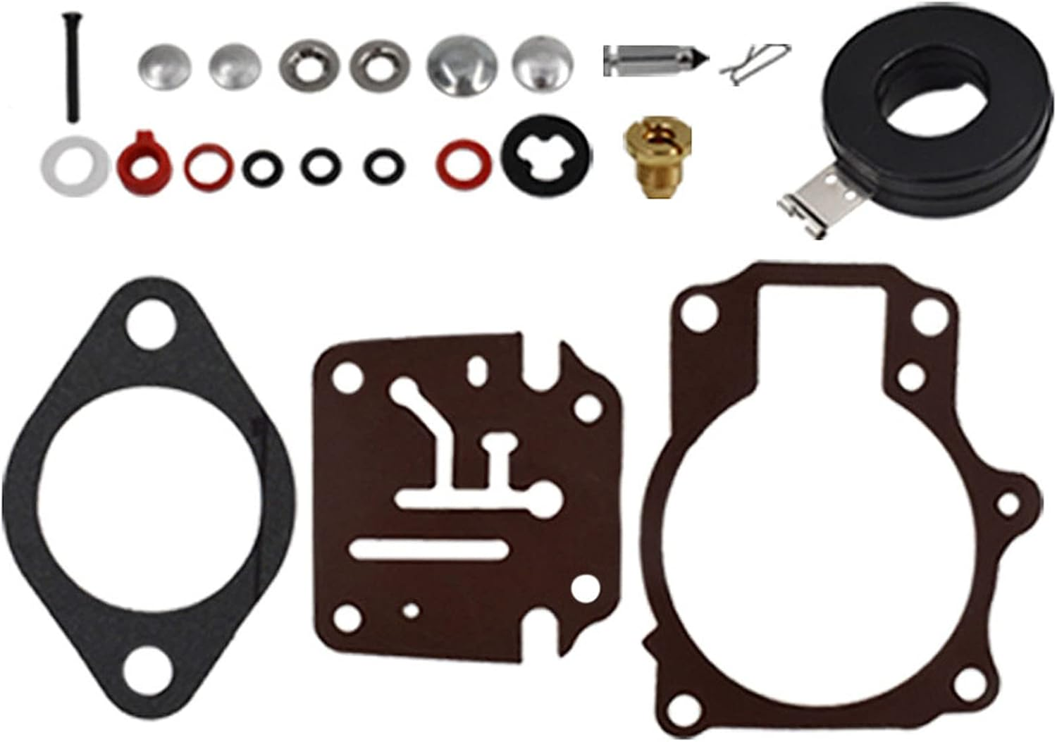 Munirater 3PCS Carburetor Carb Rebuild Repair Kit with Float Replacement for Johnson Evinrude 65 70 75 HP image number 1