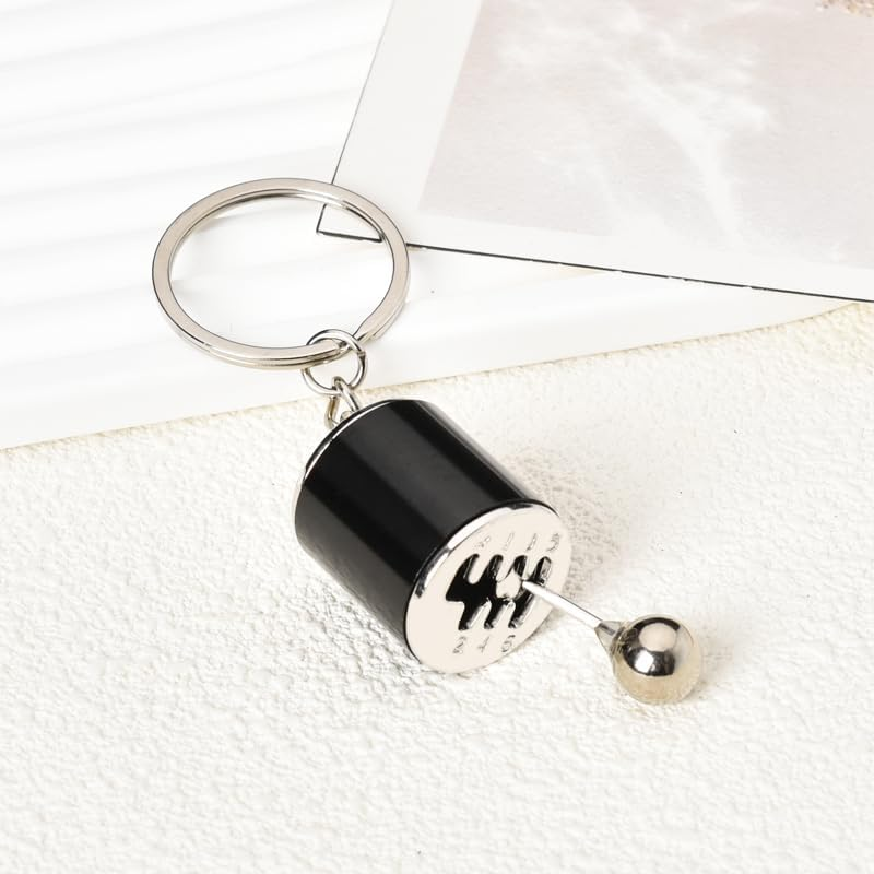 Gear Shifter Keychain Gifts for Drivers Racer Bus Truck Driver Chauffeur Mini Car Parts Accessories Gifts for Car Lovers Metal Manual 6 Speed Gearbox Transmission Key Chains for Men Car Keys image number 1