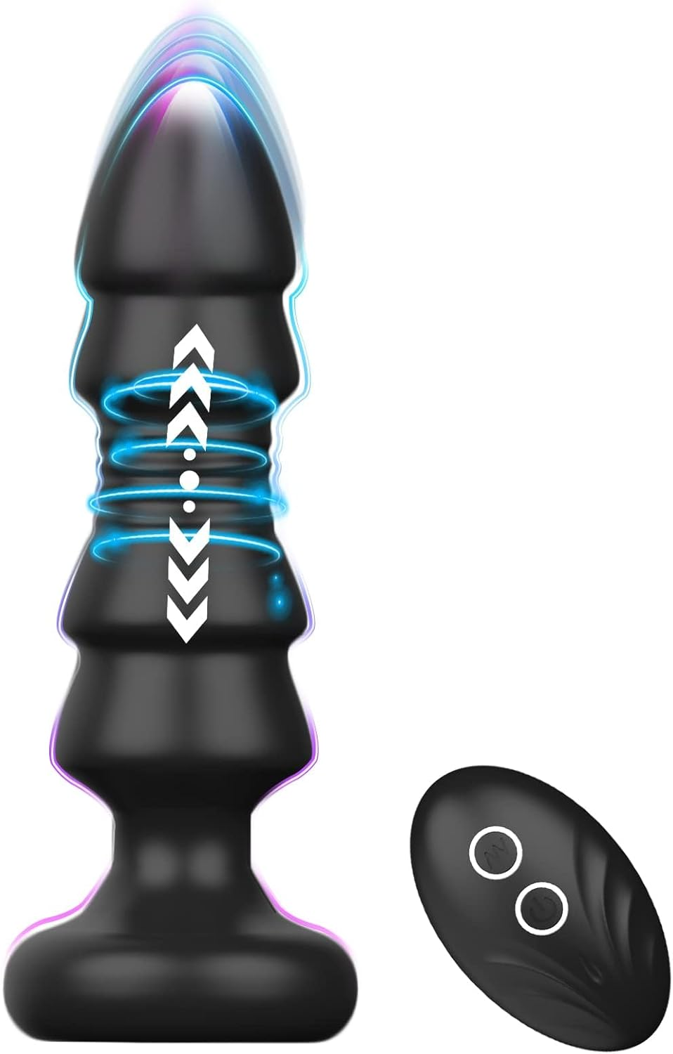 2 in 1 Thrusting Male Vibrator Sex Toy, Remote Control Vibrating Adult Anal Sex Toys Butt Plug, Anal Beads with 5 Vibrating & Thrusting Dildo Prostate Massager for Men Women and Couples image number 4