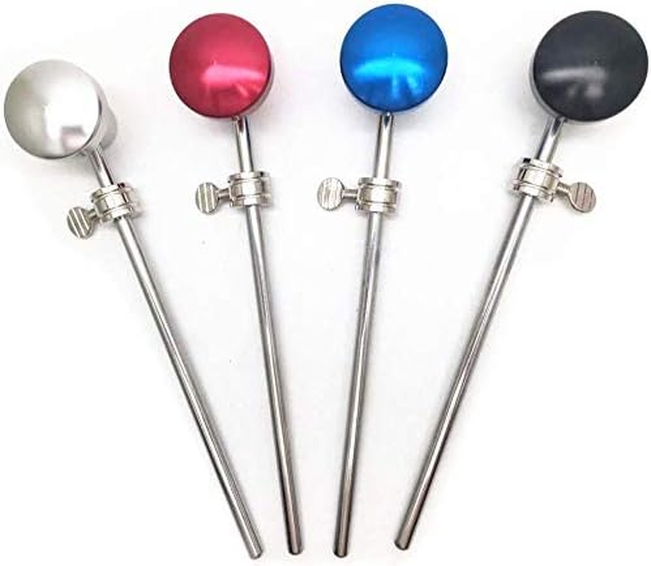 Jiayouy 2 Pieces Bass Drum Pedal Beater Aluminum Alloy Hammer Head Percussion Instrument Accessory Part Black 2 - Black 2 image number 3