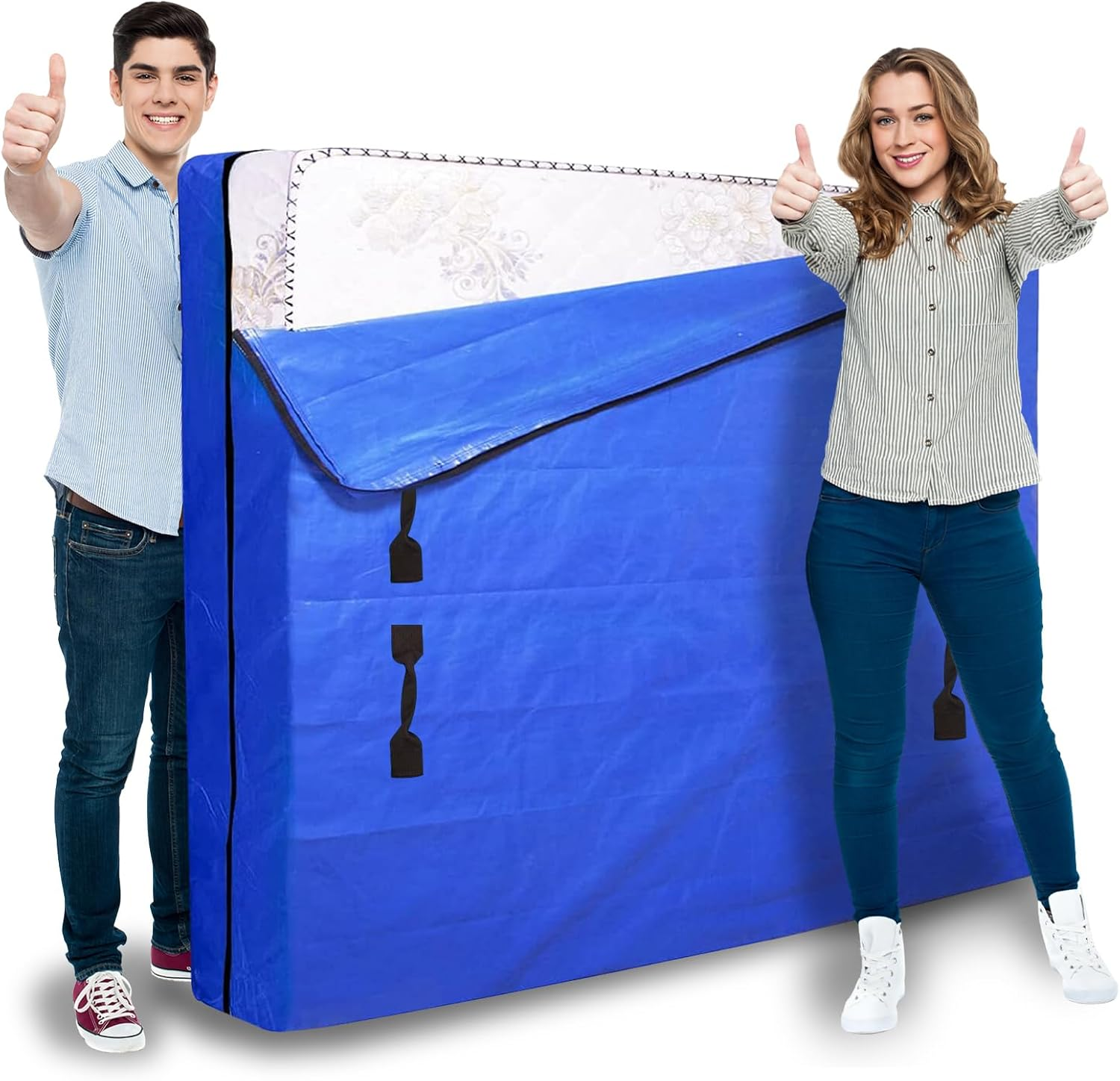 TNGAMFGT Queen Size Reusable Mattress Bags for Moving with Handles, Zip Closure, Mattress Storage Bag, Extra Thick Mattress Bags for Storage(Queen Size,208 * 160 * 38Cm) image number 4