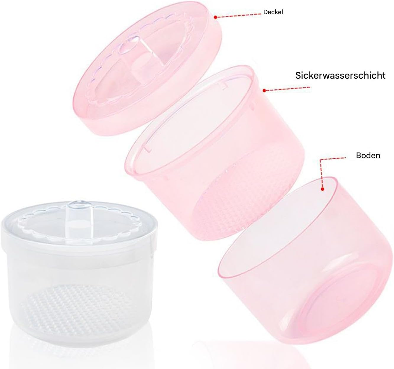 Hogvinnatil Manicure Box, Manicure Tool Box, Removable Professional Double Layer Manicure Case, Non-Slip, Portable Storage Organiser for Home Nails, Salons, Travel, Pink, Siehe Beschreibung, See image number 6