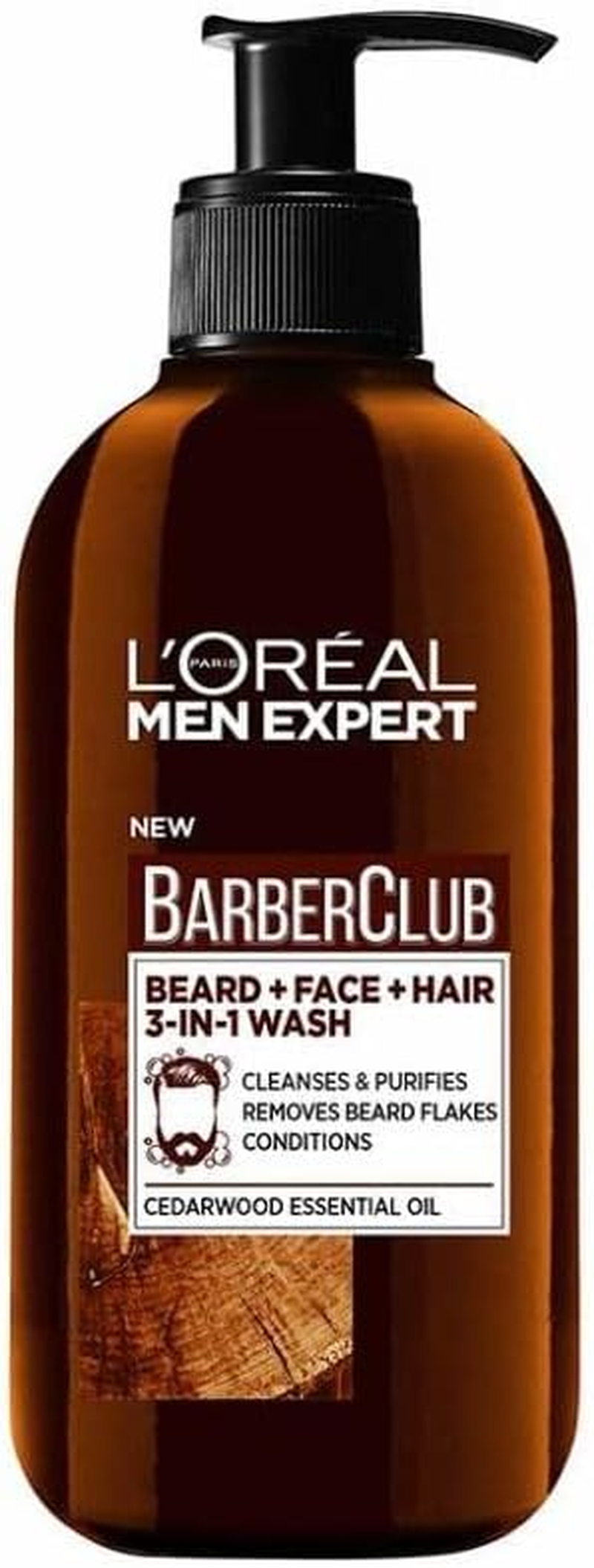 L'Or&eacute;al Paris Men Expert Barber Club Beard + Face Hair 3-In-1 Wash 200 Ml