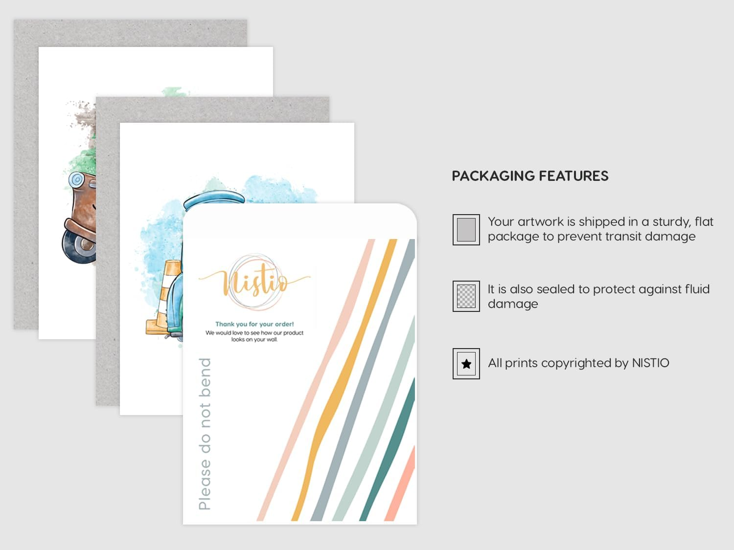 Nistio&reg; Cars Movie Poster Prints, Cars Movie Poster Wall Art Decor, Lightning Mcqueen, Set of 6, 8X10 Inches (Unframed) image number 2