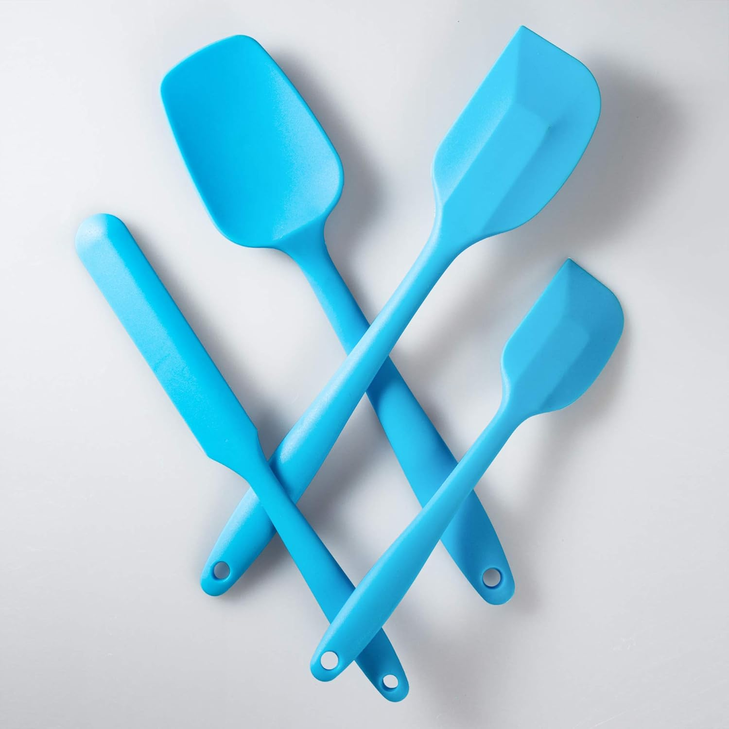 Non-Stick 3-Piece Silicone Spatula Set, High Heat-Resistant Good Grips Rubber Spatulas with Stainless Steel Core, Blue image number 3