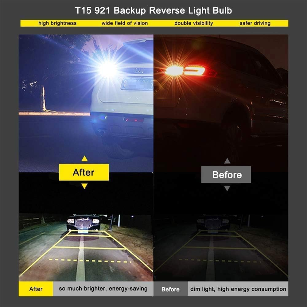 Blyilyb 2Pcs Nonpolarity T15 912 921 906 W16W Led Bulb High Power 2835SMD 6000K 1800 Lumens Extremely Bright Error Free Led Bulbs for Backup Reverse Lights 3Rd Brake Lights image number 1