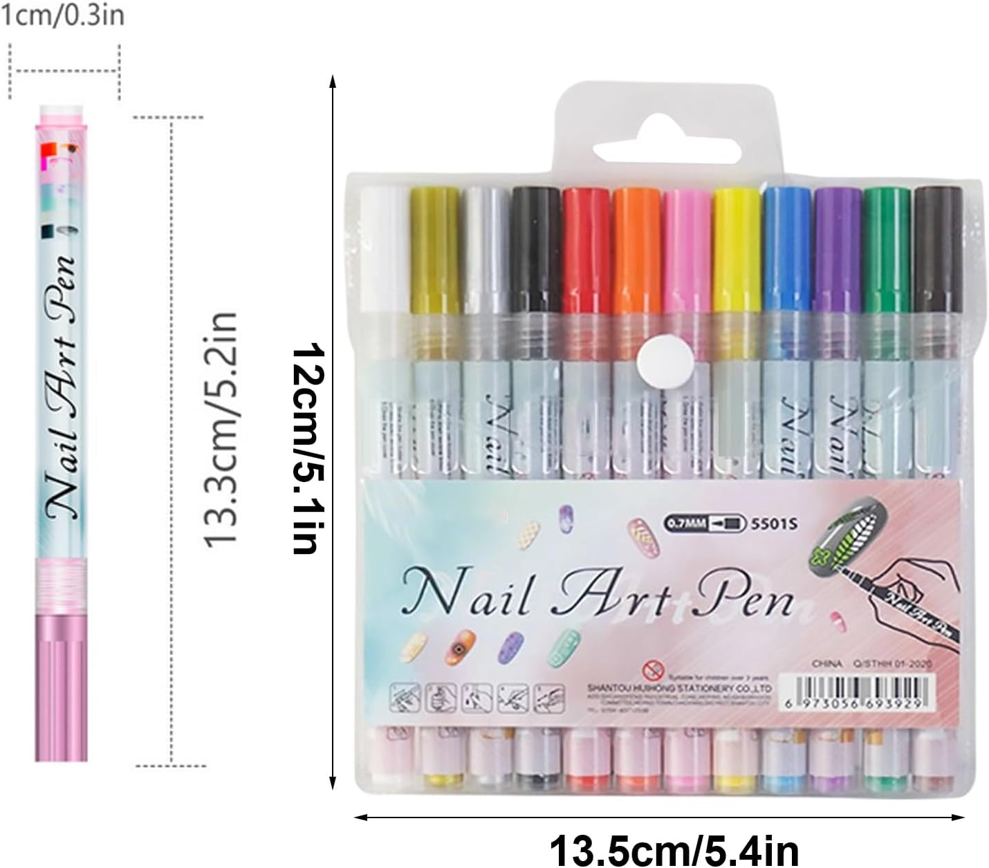 Nail Painting Pens - 12-Color Quick-Drying Manicure Tools,Nail Polish Design Doodle Pens Set | for Christmas Birthday Home Salon Handicraft Enthusiasts Adults Fingernail Art image number 5