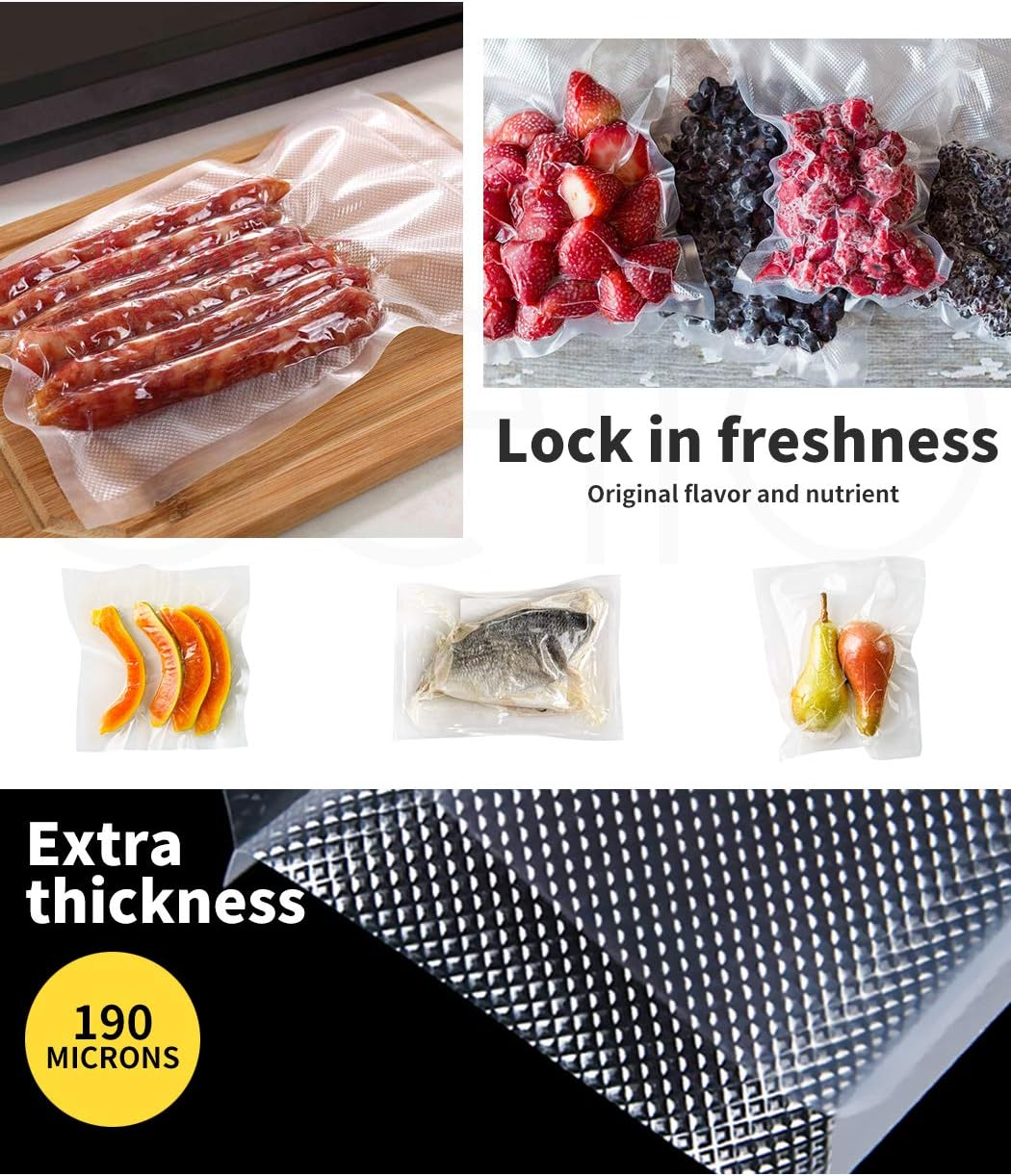TOQUE 10 Roll Food Vacuum Sealer Bags 6M X 28Cm, 7-Layer Extra Thickness Vacuum Food Sealer Rolls Bags Customise Size, Commercial Grade Vacuum Food Storage Bag for Meal Prep, Sous Vide, Food Saver image number 5