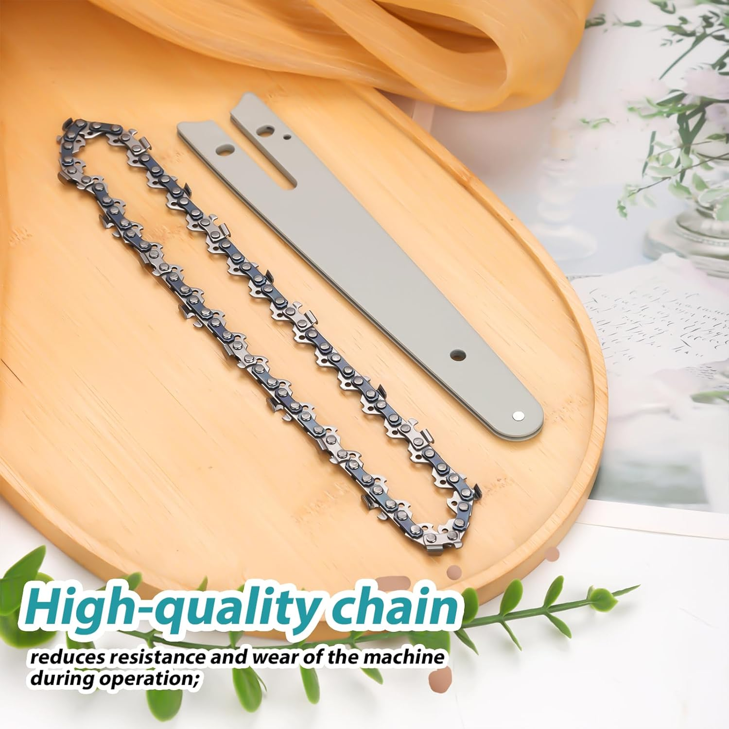 5Pcs Mini Chainsaw Chains with Replacement Saw Chain Bar, 6 Inch Small Chainsaw Chain Replacement Steel Chainsaw Blade for Tree Trimming, Cordless Handheld Mini Chainsaws (37 Drive Links) image number 2