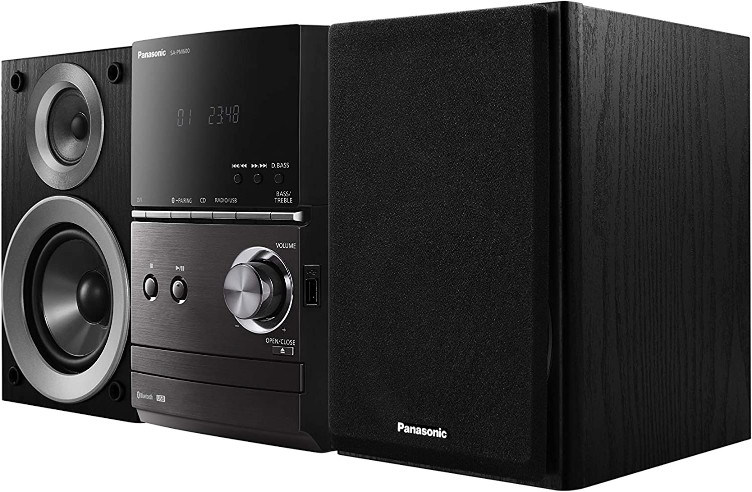 Panasonic 40W CD Micro Hi-Fi System with FM Radio and Bluetooth (SC-PM600GN-K)