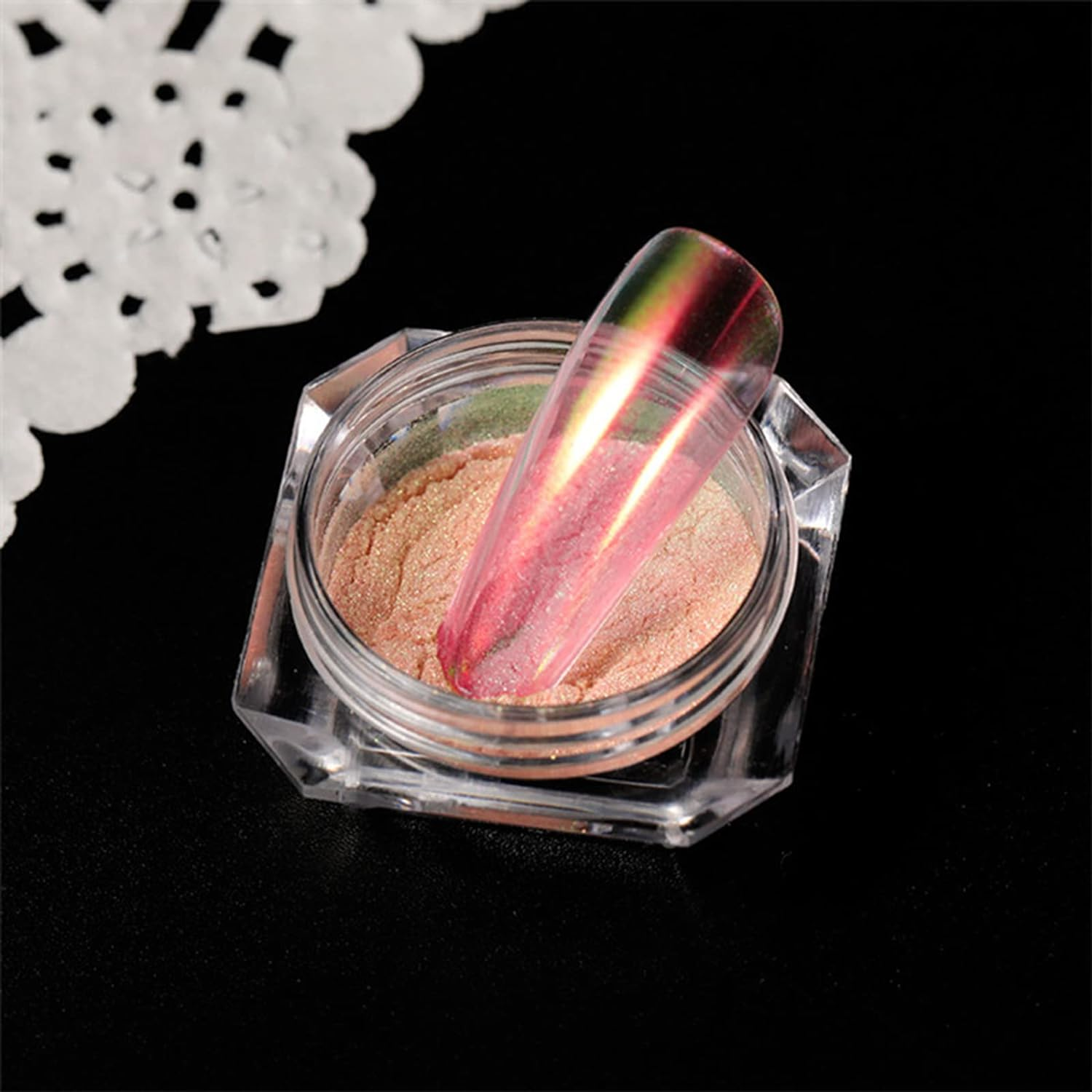 Joyeee Nail Art Glitter Aurora Effect Sparkling Decoration Pigment Set, Salon DIY at Home Shiny Powder for Face Body, Party Wedding Card Making Xmas Gift Kit, 6 Colors image number 4