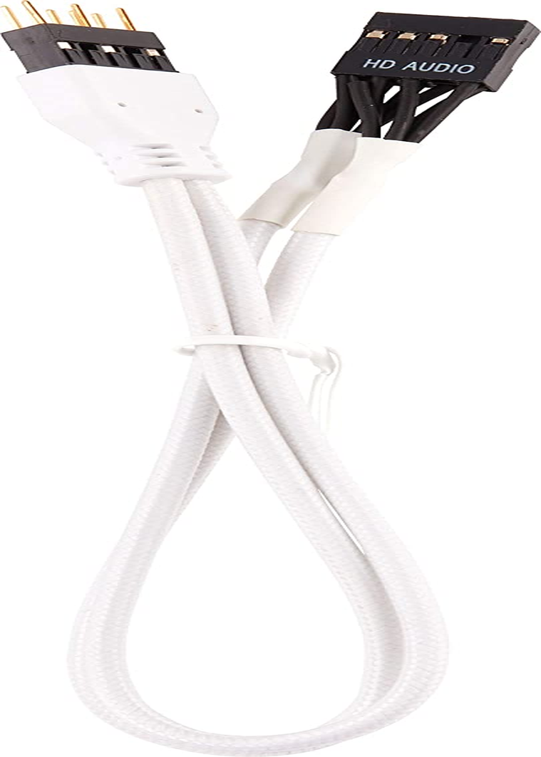 Corsair CC-8900245 30 Cm White Premium Braided Sleeved Front Panel Extension Kit - Black image number 5