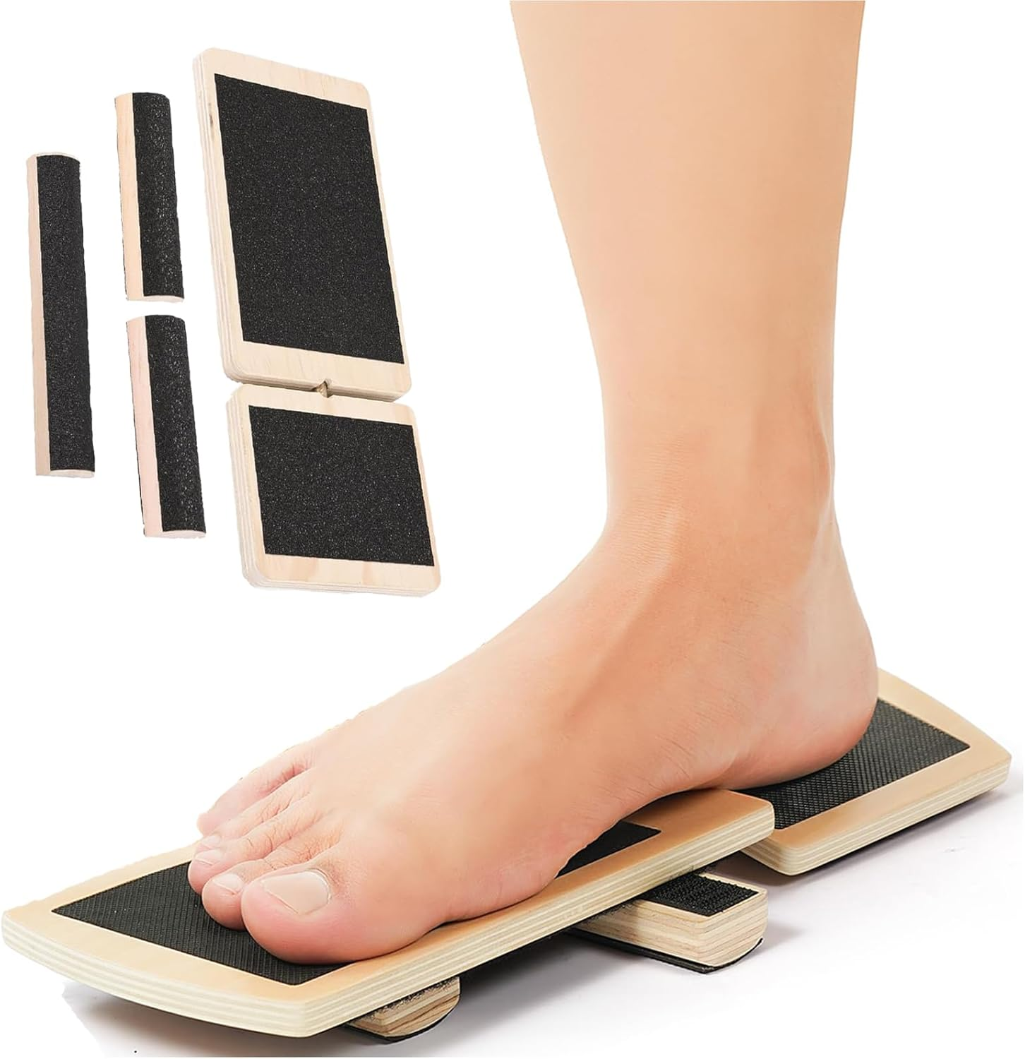 Ankle Balance Board - Single Foot Balance Board, Sprain Exerciser, Non-Slip Wood Ankle Foot Strengthener for Plantar Fasciitis Relief/Physical Therapy/Posture Correction/Balance Training image number 1