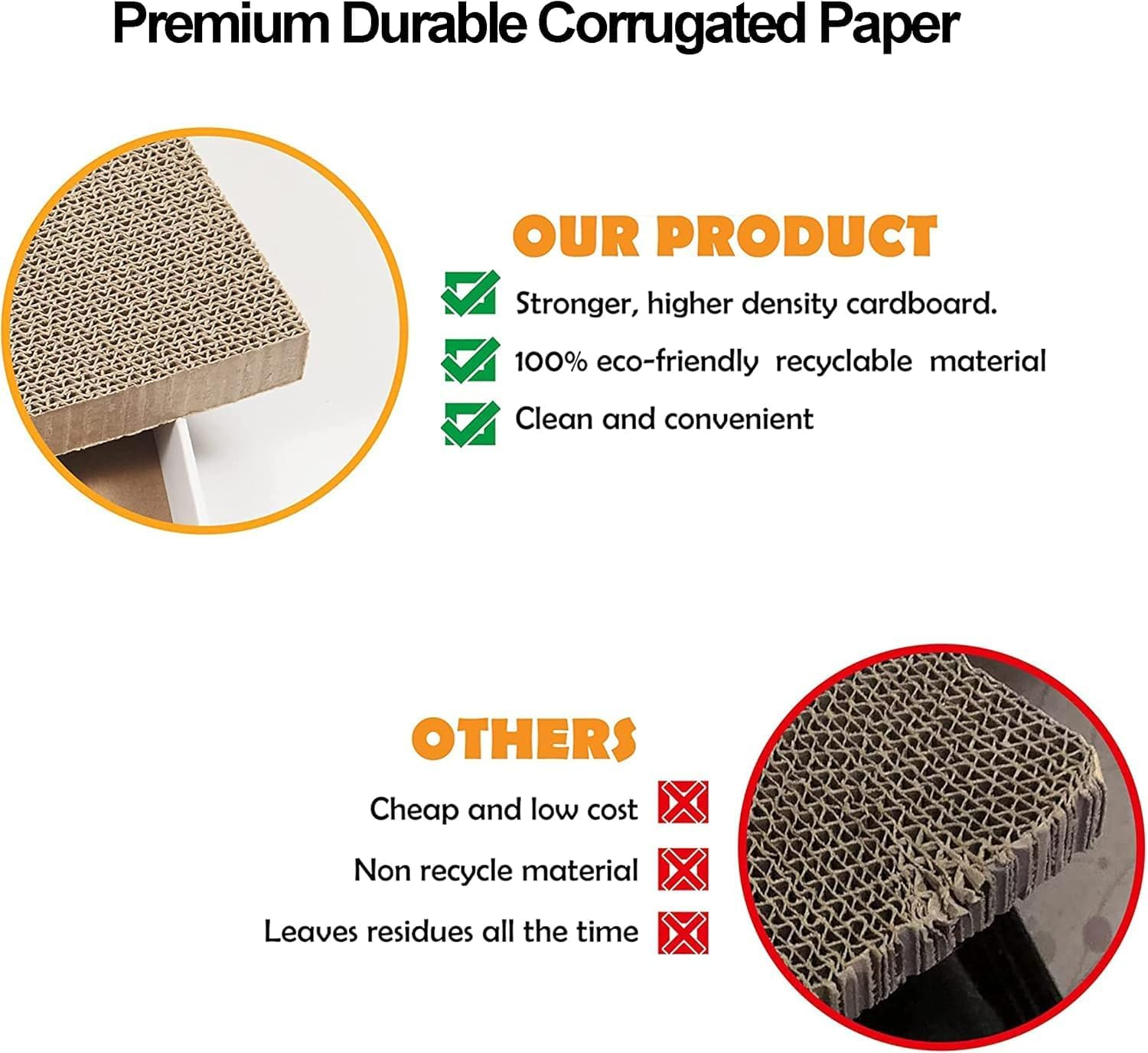 Mumoo Bear 3 Packs Cat Scratcher Pad with Cat Box,Durable Cat Scratcher Cardboard Refill,3 in 1 Recyclable Cardboard Cat House Suitable for Cats to Rest,Grind Claws and Play,Reversible Scratch Box image number 3