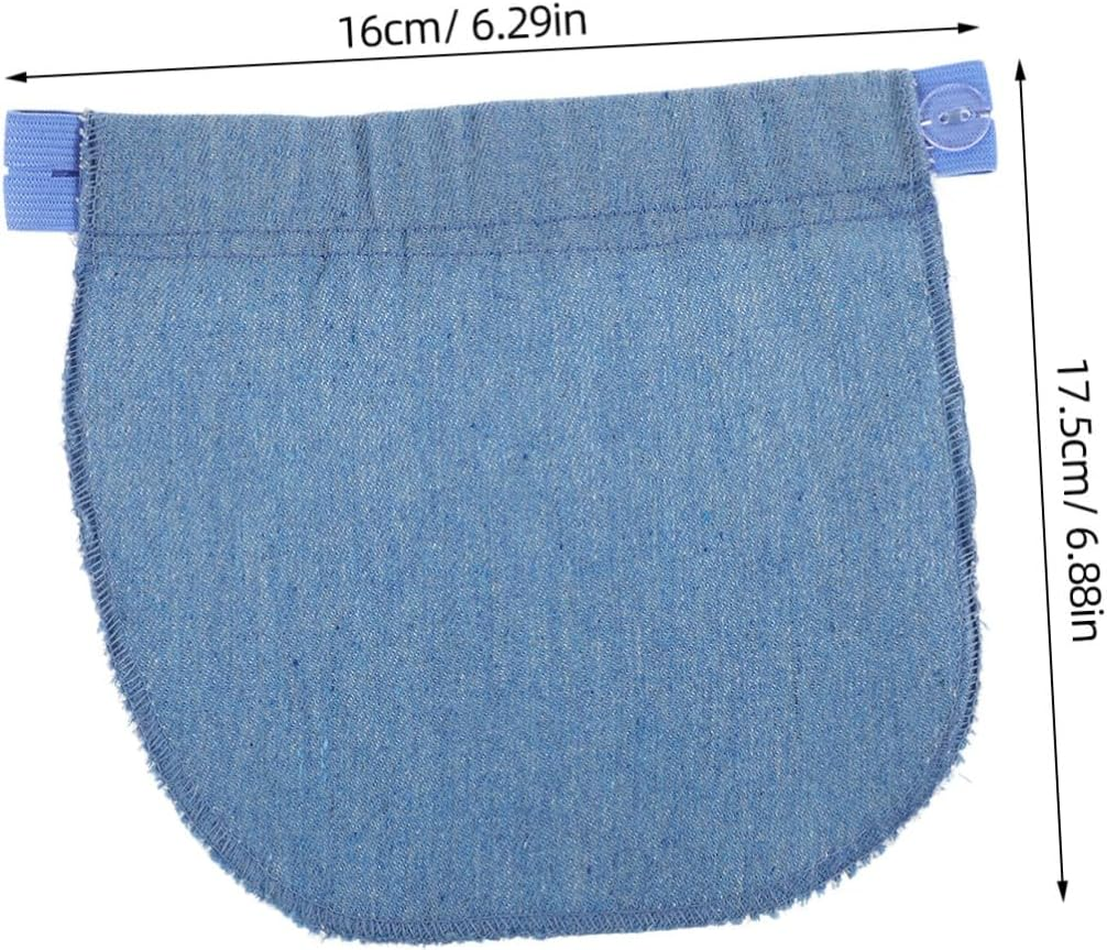 Minkissy Maternity Waist Extender Elastic Pregnancy Extender Adjustable Waistband Elastic Pregnancy Trousers for Jeans and Pants Sky-Blue image number 6