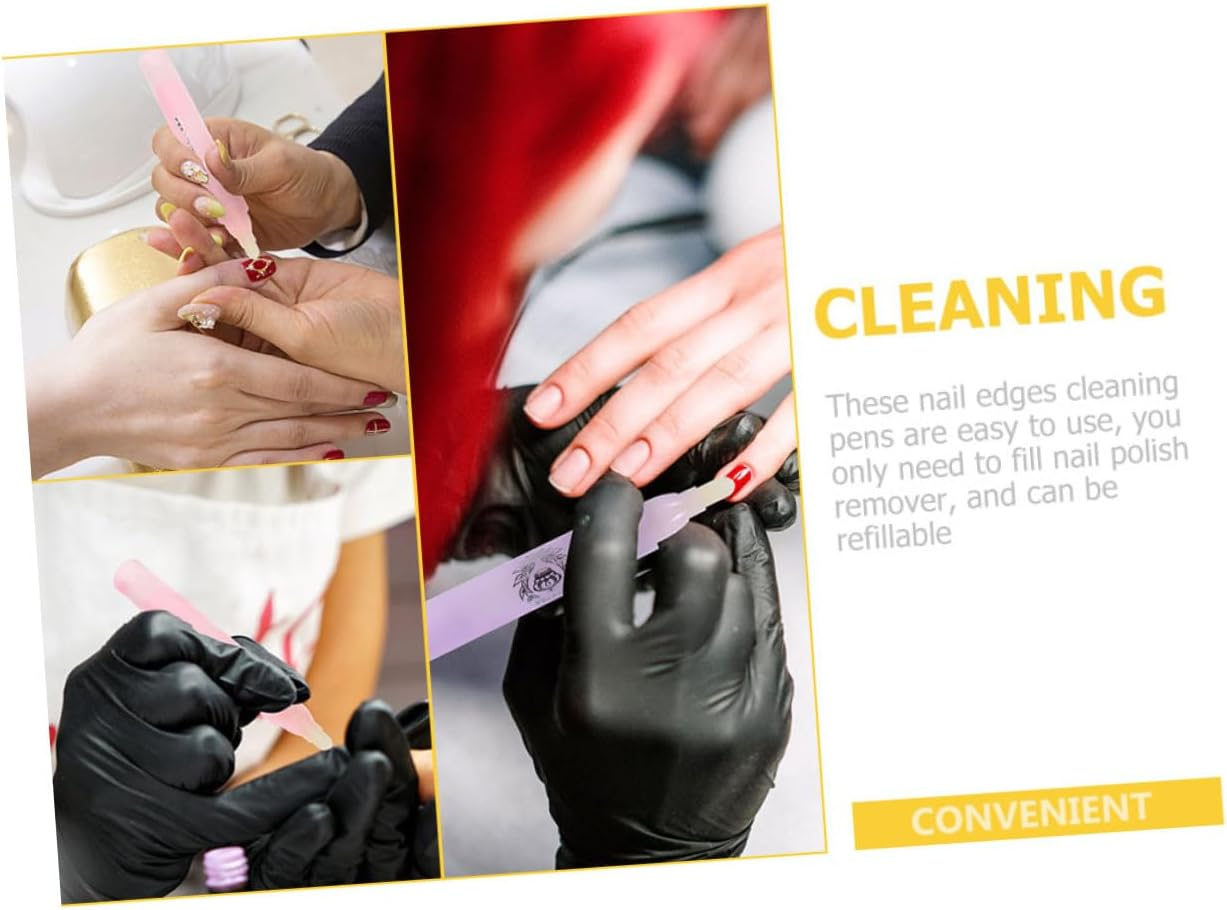 MALUGOGO 3Pcs Refillable Nail Polish Corrector Pens for Women Precise Manicure Tools with Cotton Tip for Nail Polish Edge Cleanup and Home Use image number 3