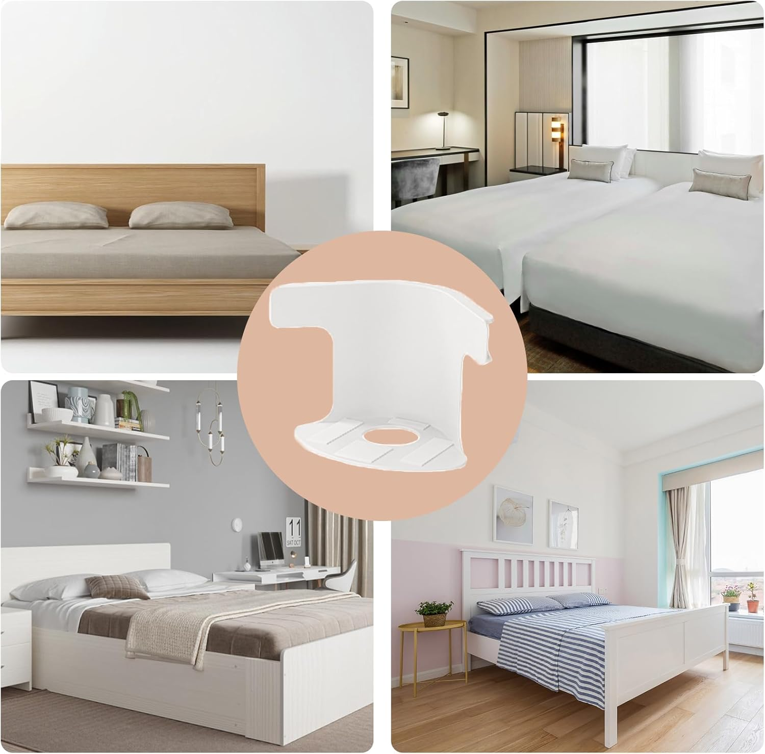 4Pcs Bed Sheet Holders for King/Queen/Double/Single Mattresses - Non-Slip Fitted Corner Grippers, No-Pin Invisible Clips, Stay-Put Bedding System, Mattress Protector Fasteners image number 1