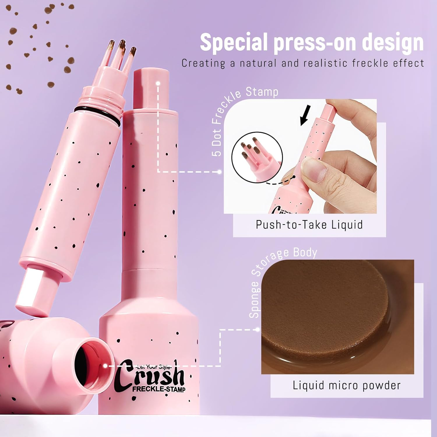 Noerrors Freckle Stamp Pen, Magic Fake Freckles Marker, Quick Drying, Lifelike, Waterproof, Long-Lasting Liquid Fake Freckle Stain for Natural-Looking Sun Make-Up, Medium Brown - Deep Brown image number 6