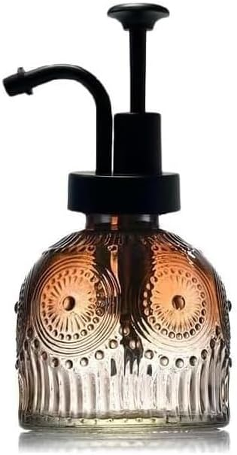 Vintage Soap Dispenser for Kitchen and Bathroom Countertop Cute Soap Dispenser with Smooth Action Pump (Brown) image number 2