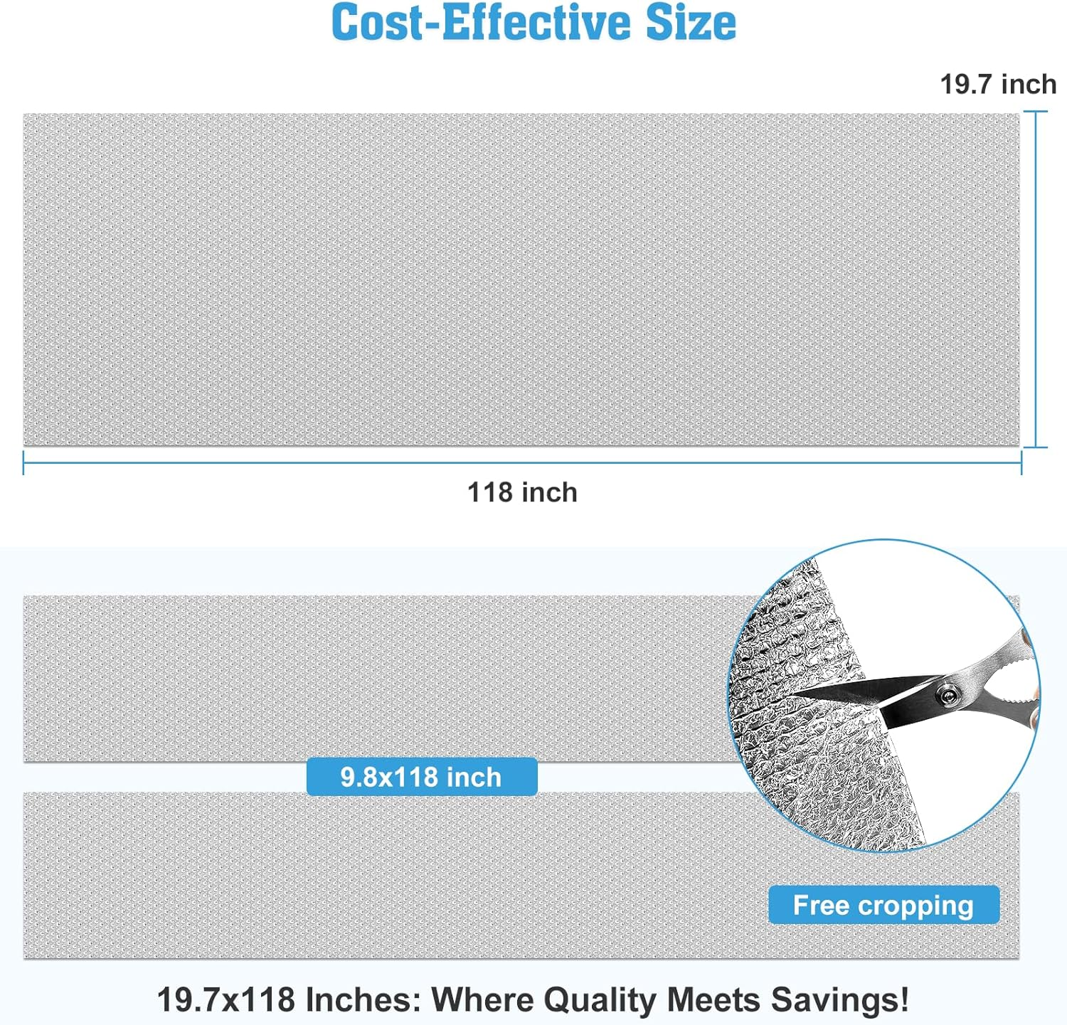 UCINNOVATE 0.5Mx3M Reflective Insulation Roll, Double Side Thermal Aluminum Foil Insulation for Summer Heat, Bubble Window Insulation Shield for Winter Weatherproof Attics,Garage,Rv,Ducts,Roof image number 5
