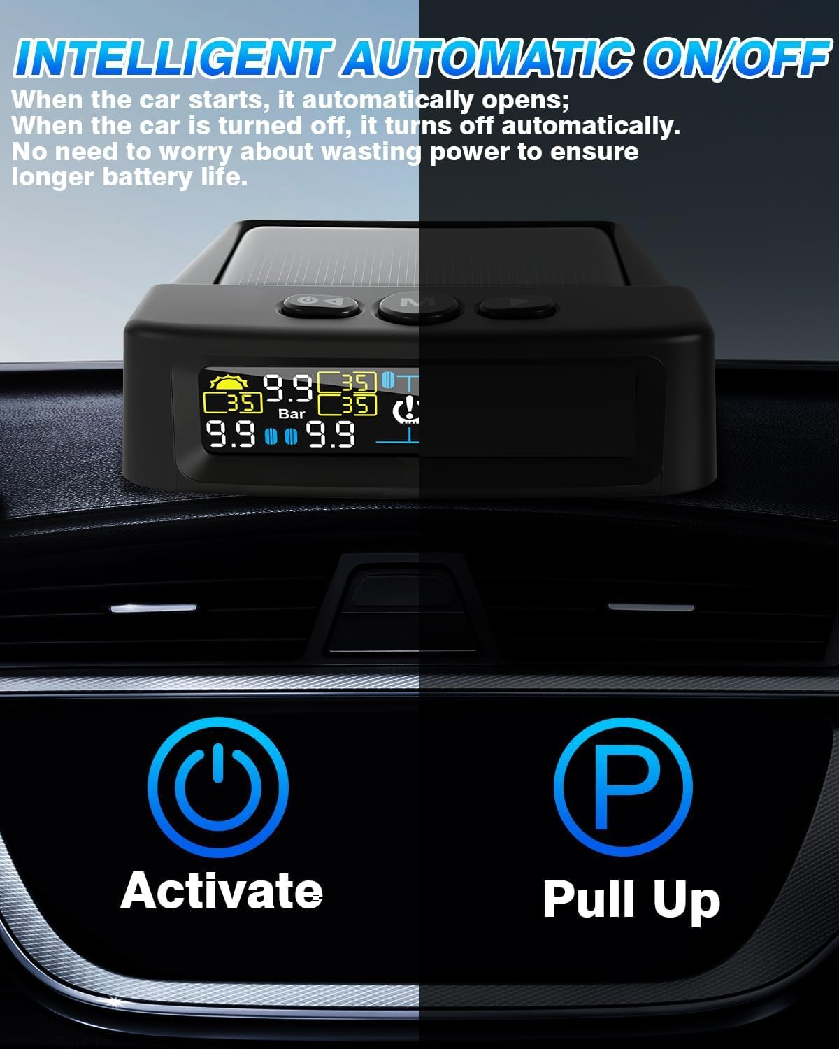 6 Sensors RV Tire Pressure Monitoring System, TPMS Tire Pressure Monitor System with Solar Charge or USB, TPMS with 6 Sensors Trailer Tire Pressure Monitoring System Tire Pressure Monitor