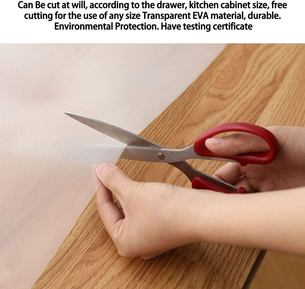 18&times;197In Plastic Shelf Liner Non Adhesive Cabinet Liner Non-Slip Shelf Liner Non-Adhesive Refrigerator Mat Cupboard Pad for Cabinets, Storage, Kitchen,Desks,Deco Shelf Liners-Clear (18&times;197In)