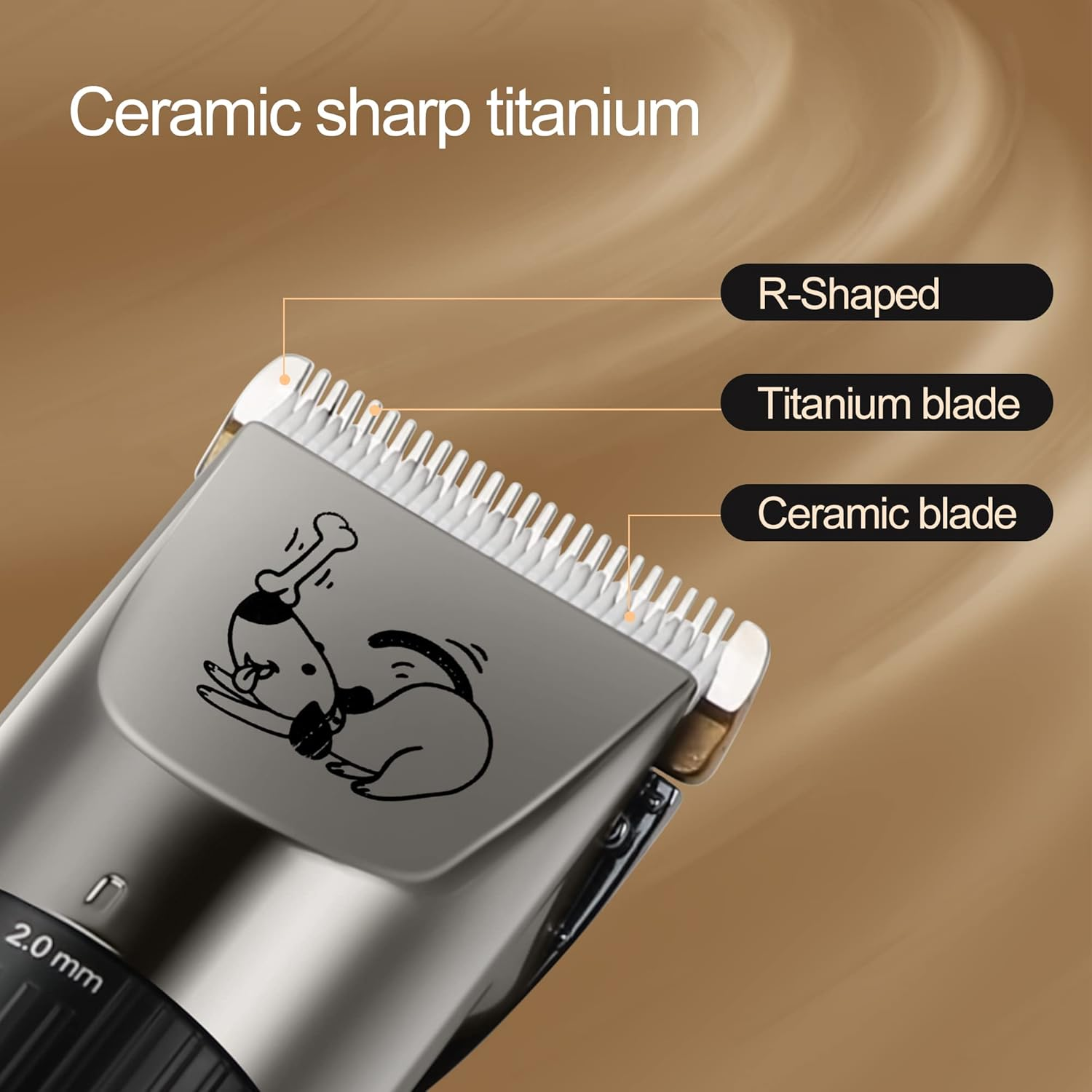 Dog Scissors, Wireless Low Noise Rechargeable Electric Dog Grooming Trimmer Kit, Adjustable Comb & Removable Blades, Suitable for Dogs & Cats image number 1