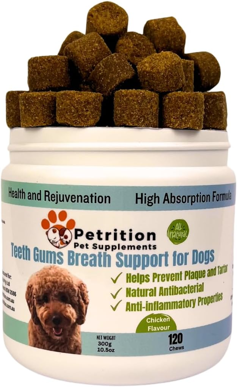 Petrition Teeth Gums Breath Support - 120 Chews Chicken Flavour