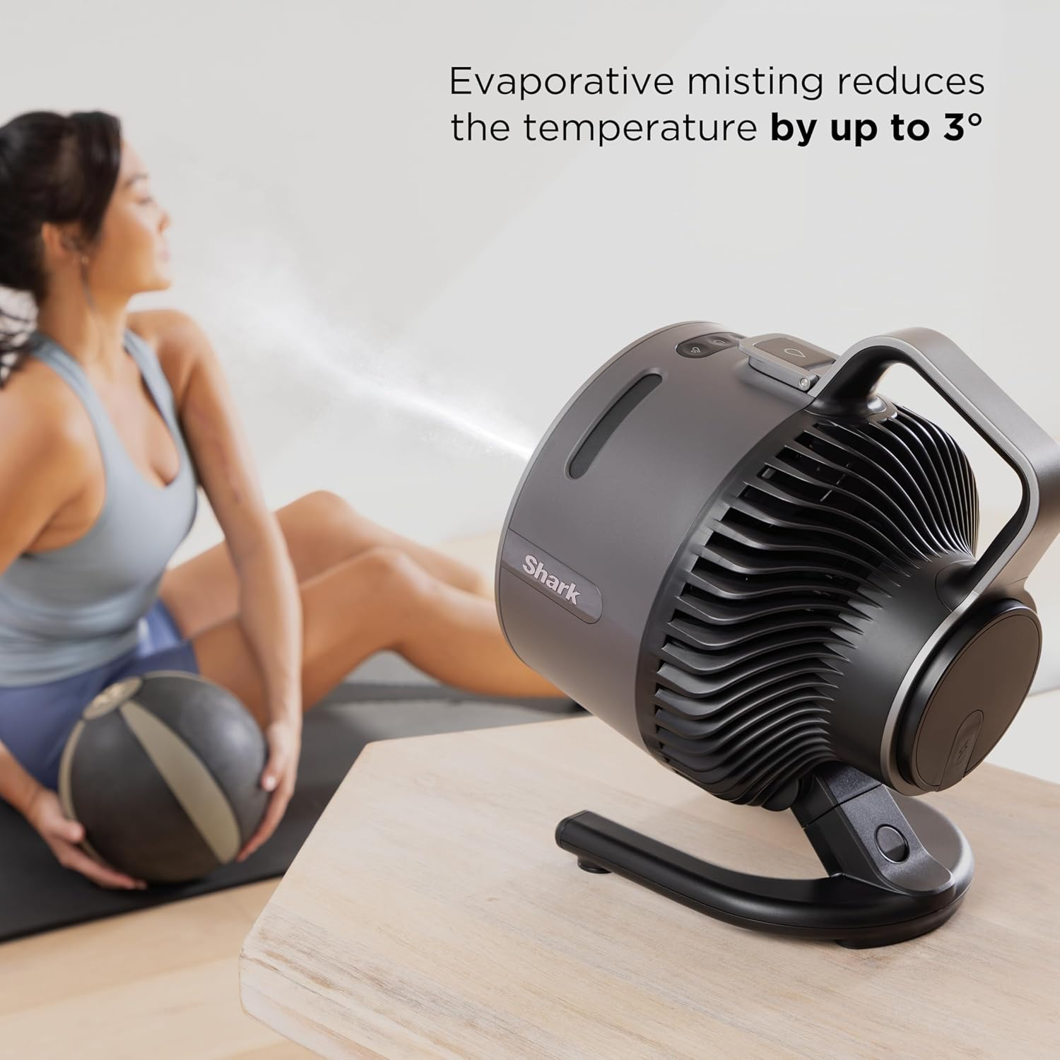 Shark Flexbreeze Hydrogo Misting Portable Fan, up to 20M Range, up to 12H Runtime, Light & Portable, Indoor & Outdoor Misting, FA052QANZ, Dark Grey image number 4