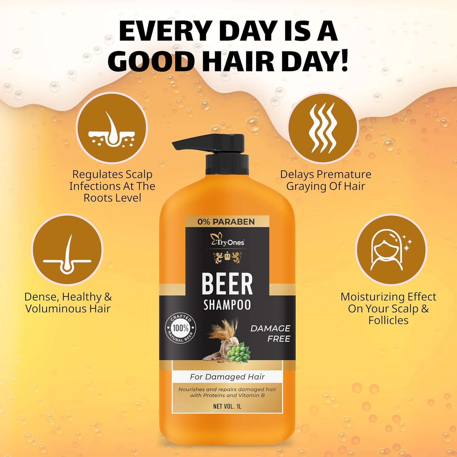 TRYONES Beer Shampoo image number 5
