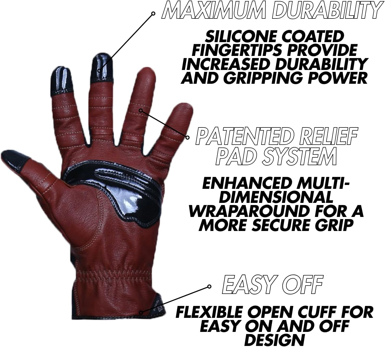 Bionic Men'S Tough Pro with Natural Fit Premium Leather Work Gloves (Large), Brown image number 3