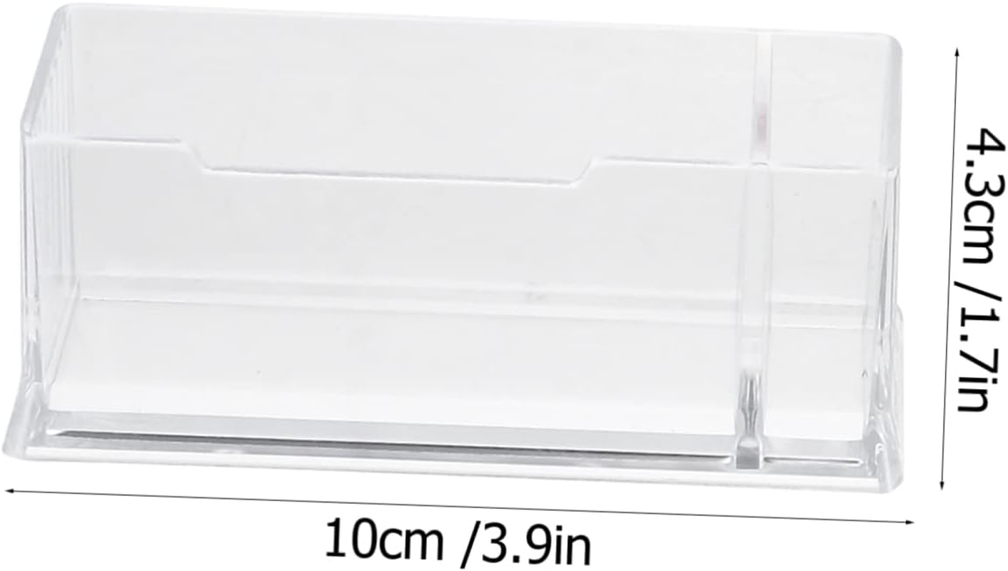 OFFSCH 4Pcs Acrylic Desktop Business Name Picture Holder Sturdy Multipurpose Storage Box for Convenient Organization Translucent Card Stand for Desk Accessories Storage Products image number 5
