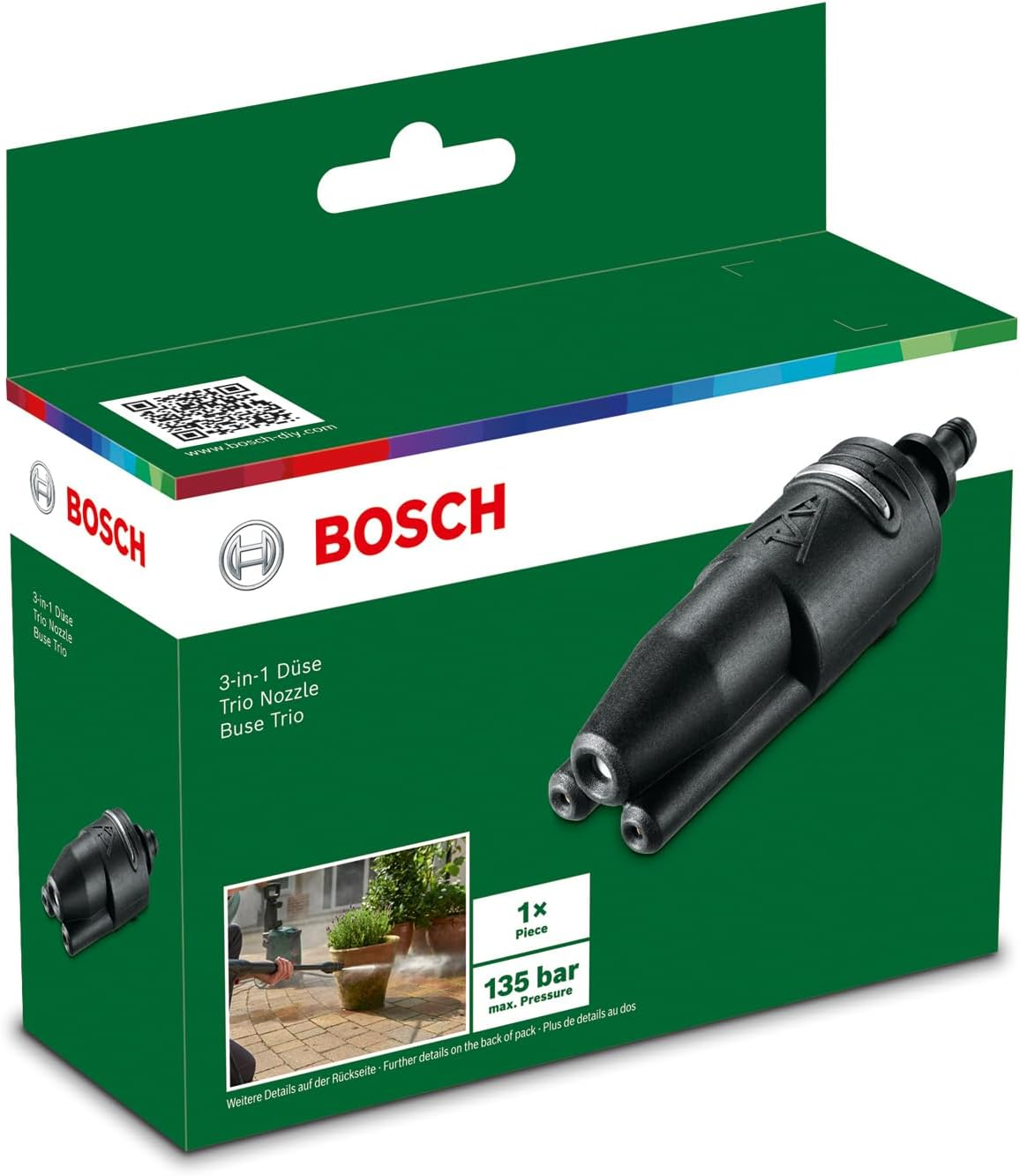 Bosch Trio Nozzle for High Pressure Washers Easyaquatak, Universalaquatak, and AQT Models image number 4