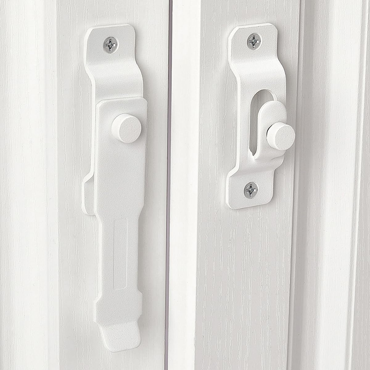 2 Packs Barn Door Latches，4.33&rdquo;X 3.23&rdquo; Matte White Stainless Steel Barn Gate Flip Door Latch Bi-Fold Door Lock,Sliding Door Antique Lock Gate Latches Wine Cabinet Closet Door Latches image number 5