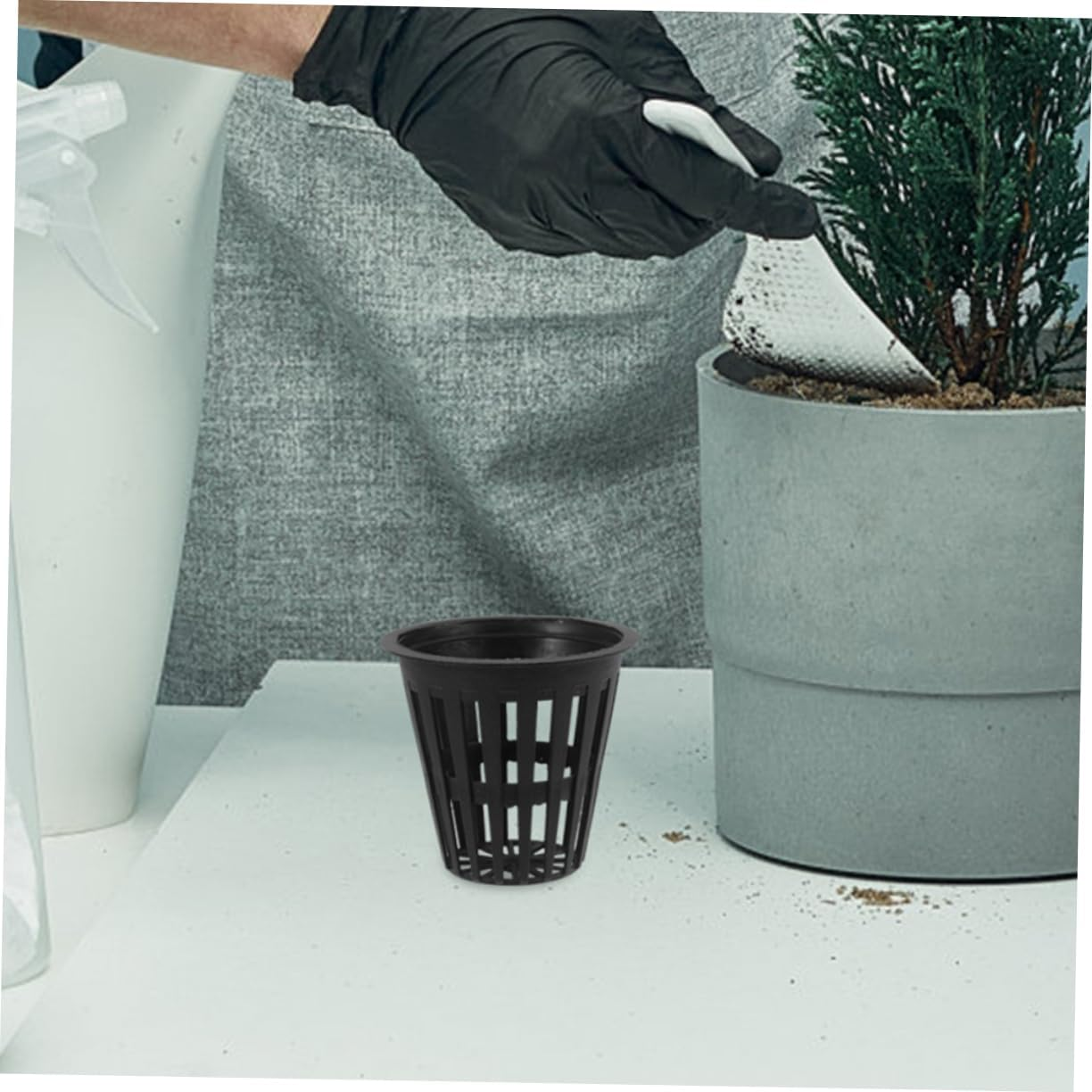 Gogogmee 5Pcs Mesh Hydroponic Planting Baskets Slotted Cups for Indoor Outdoor Gardening