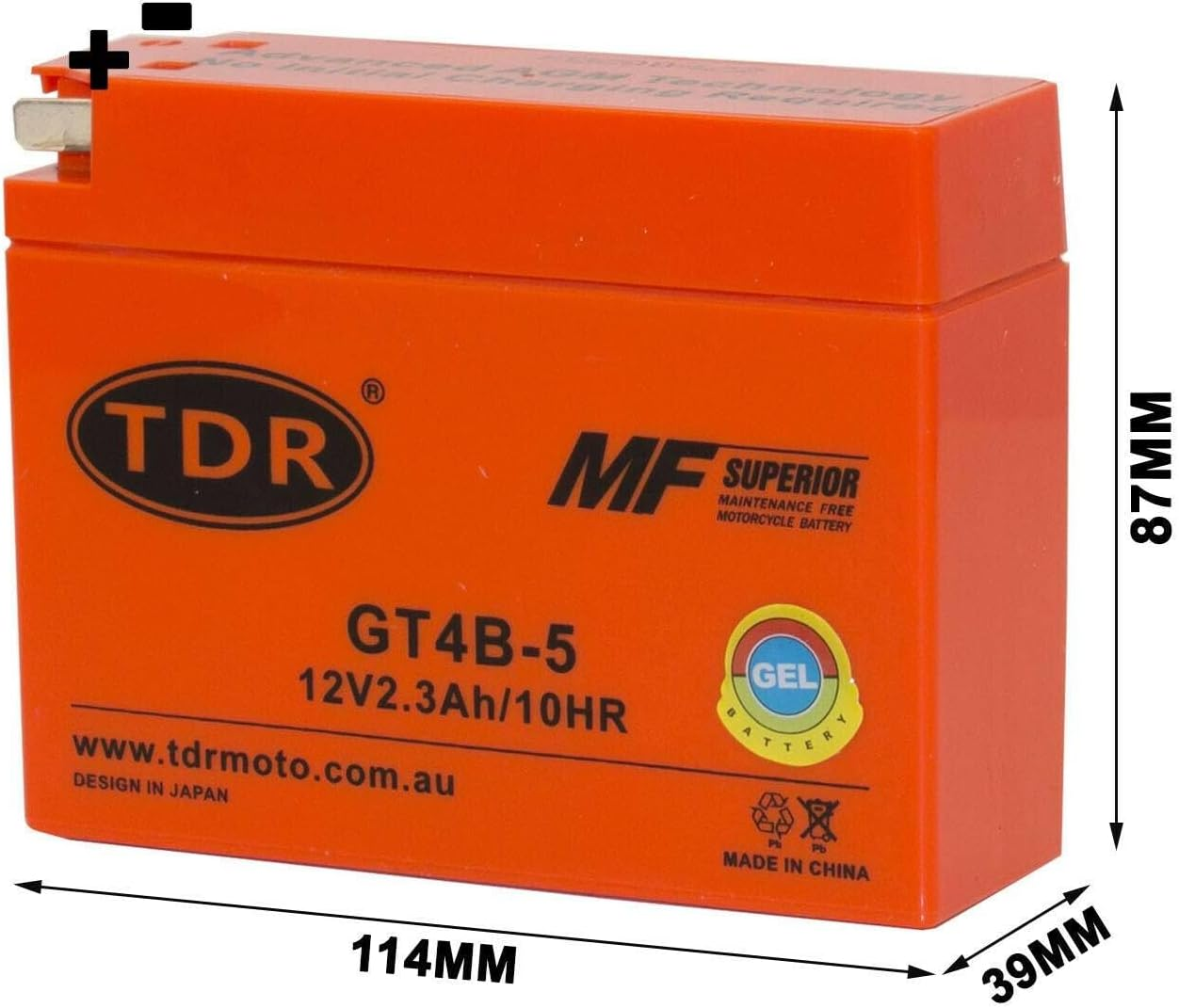 TDR YT4B-BS/GT4B-5 GEL 12V 2.3AH Motorcycle Battery Replacement for MBT4B-B MBT4BB YT4BBS GT4B5 Offers a Respectable 40CCA Maintenance-Free Sealed AGM Battery ISO 9001 Certified Freeze Resistant image number 6