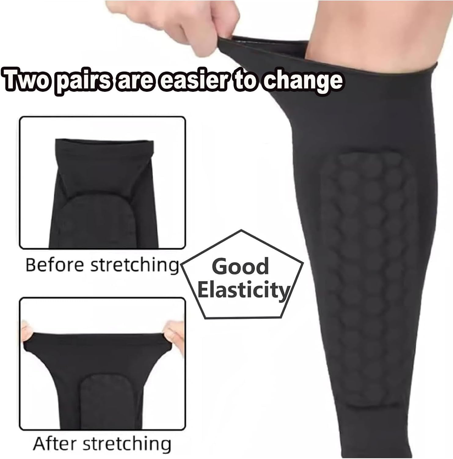 BEANPRECOY Protective Shin Guard Sleeves, Neon Yellow, Breathable Compression Calf Support, Youth and Adult Sizes image number 2