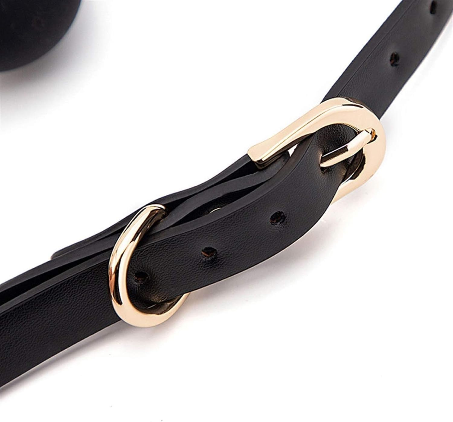 Black Belt Silicone Open Breathable Mouth Ball Silicone Ball Couple Game Props Bed Entertainment Tool Couple Set image number 2